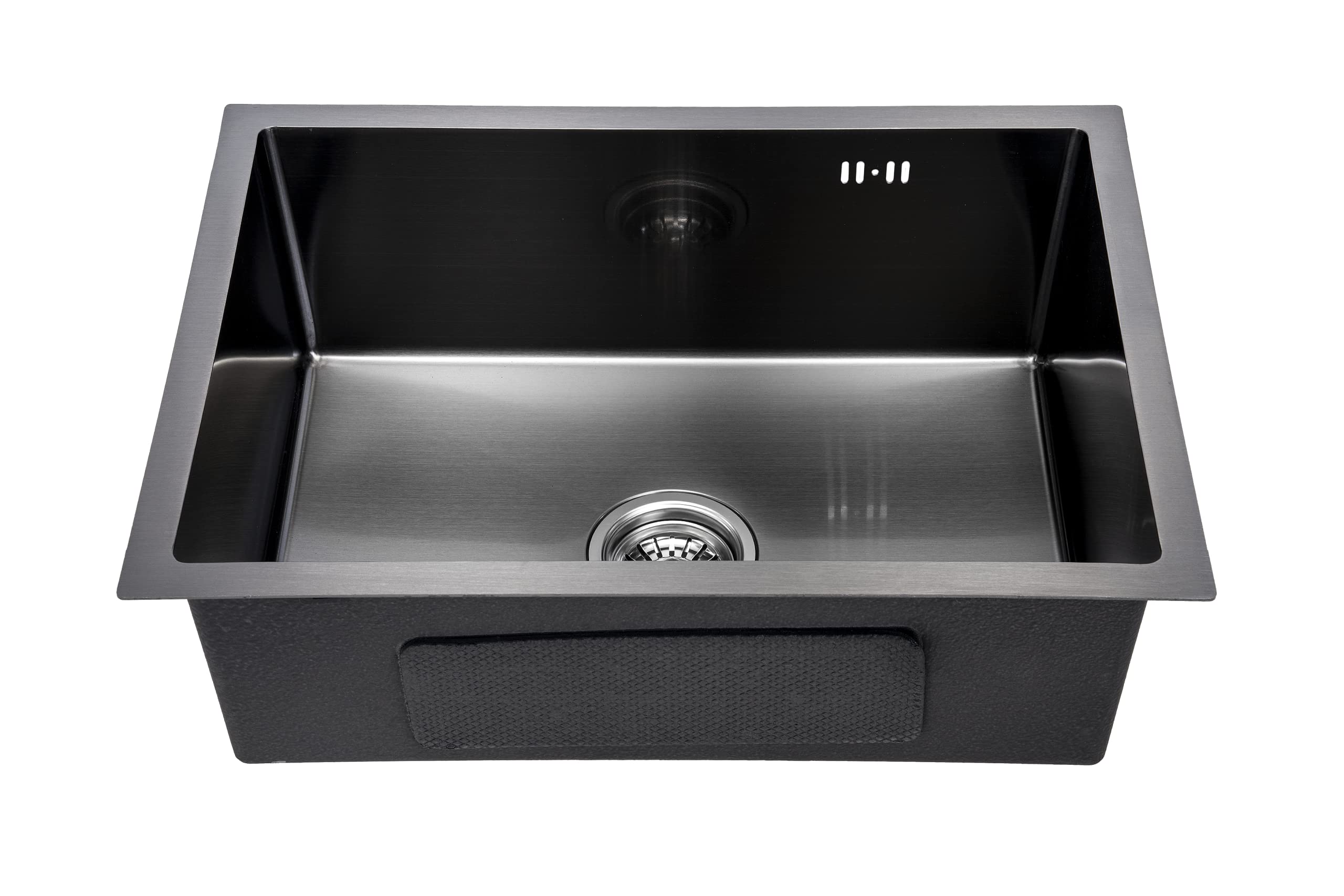 Lendo Online Spoelbak voor keuken roestvrij staal 24x44x20cm, Gootsteen onderkast keukenspoelbak inbouwspoelbak keukenwasbak coating en geluidsabsorberende pads en bevestigingsmaterialen (Zilver