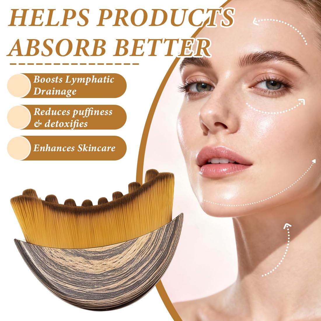 IWIDYA 1 Unidad cepillo facial linfatico – Para Contornos Definidos y Piel Lisa,cepillo facial efecto lifting,para Rostro, Cuello y Mandíbula — view 3