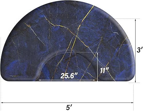 Miniatura 4 de Alfombrilla antifatiga de salón de 3 x 5 x 58 pulgadas para peluquería de pie, piso de peluquería mate debajo de la silla de peinado, equipo de
