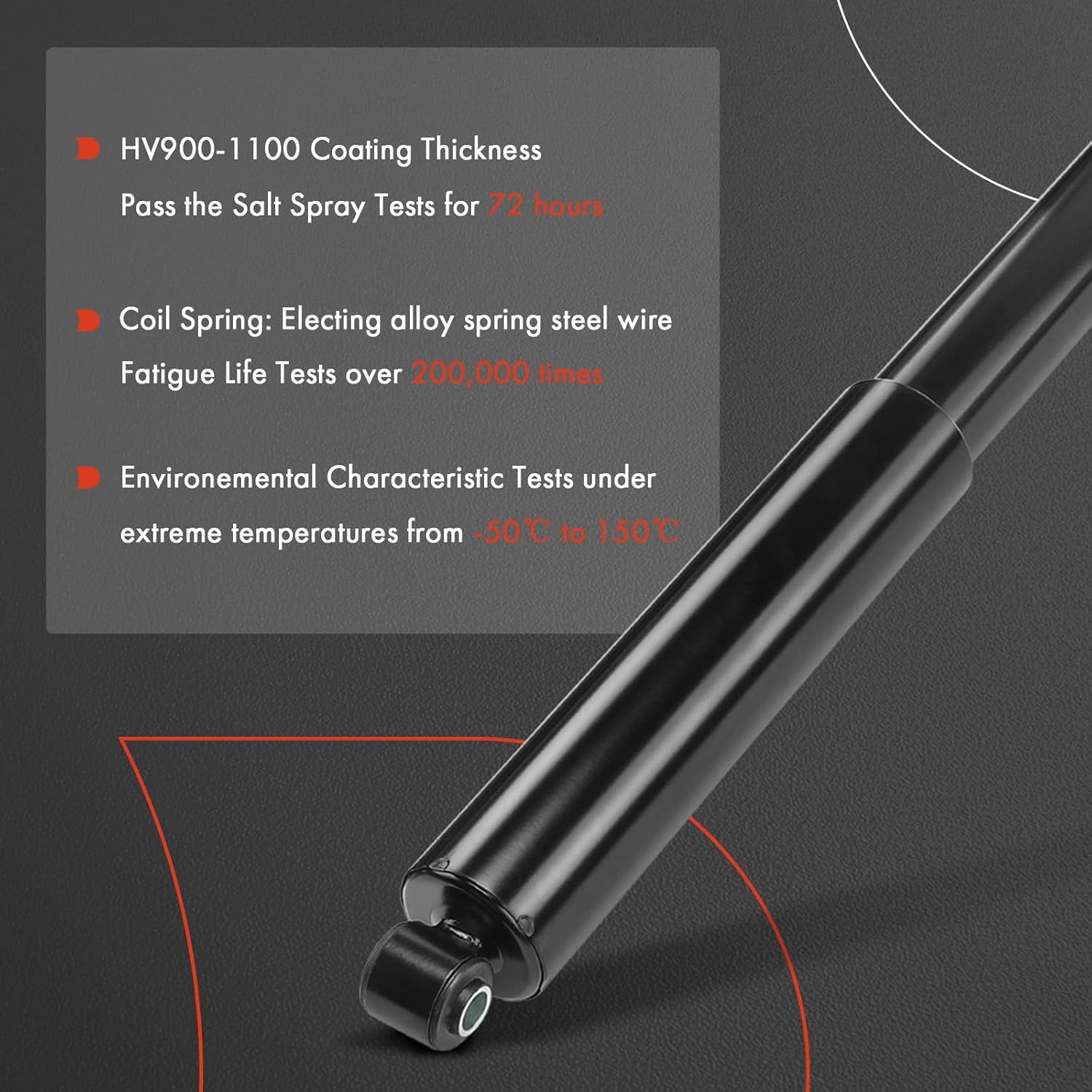 A-Premium Rear Shocks Compatible with Dodge Ram 1500 2006-2008, Ram 2500 2003-2010, Ram 3500 2003-2010 & Ram 2500 2011-2013, 2500 2011-2012 - 2x Replacement Suspension Shock Absorber Strut