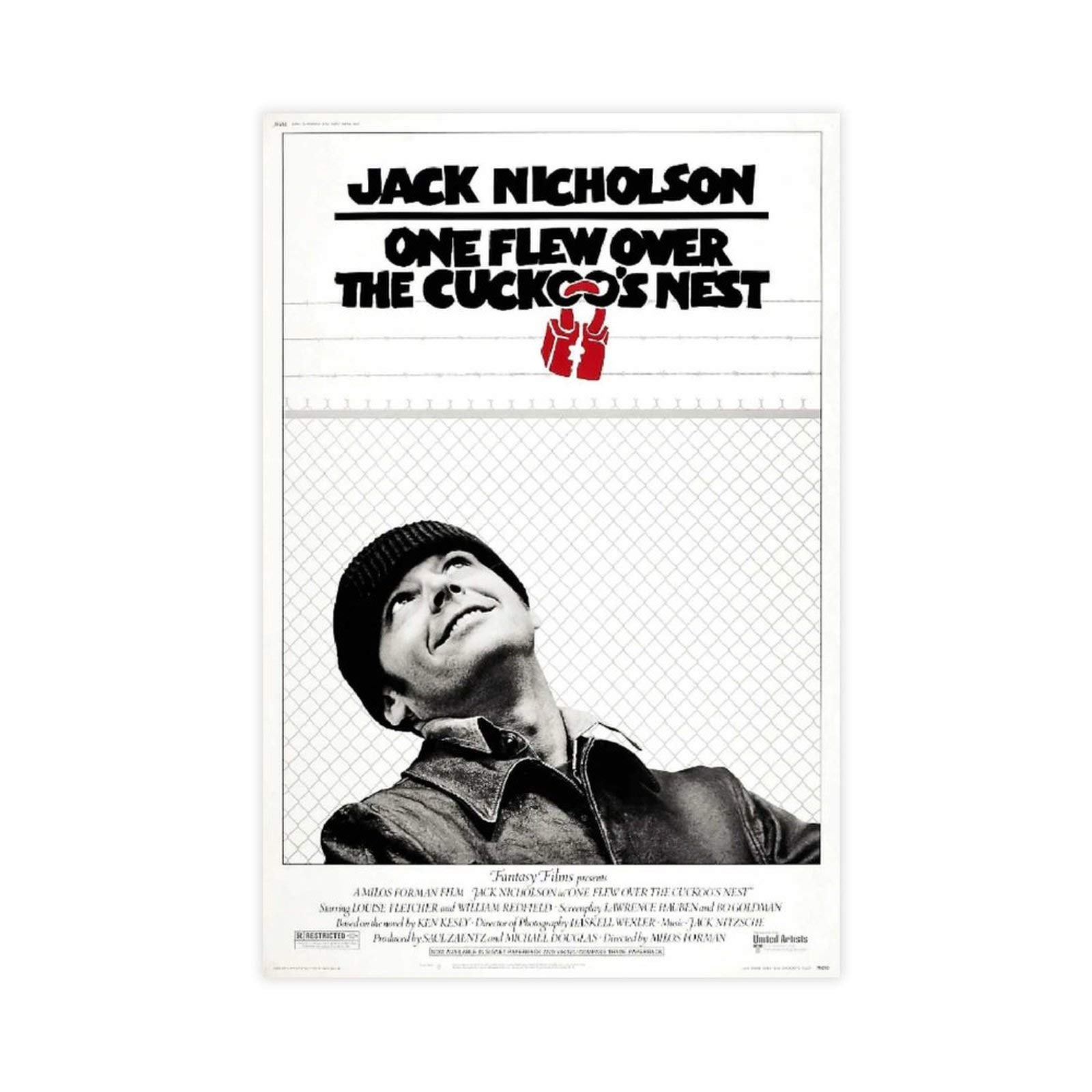 Yingxi One Flew Over The Cuckoo’s Nest Iconic Vintage Movie Posters 1 Canvas Wall Bedroom Decor Picture Sports Landscape Offices Room Decor Gift Unframe:12×18Inch(30×45Cm)