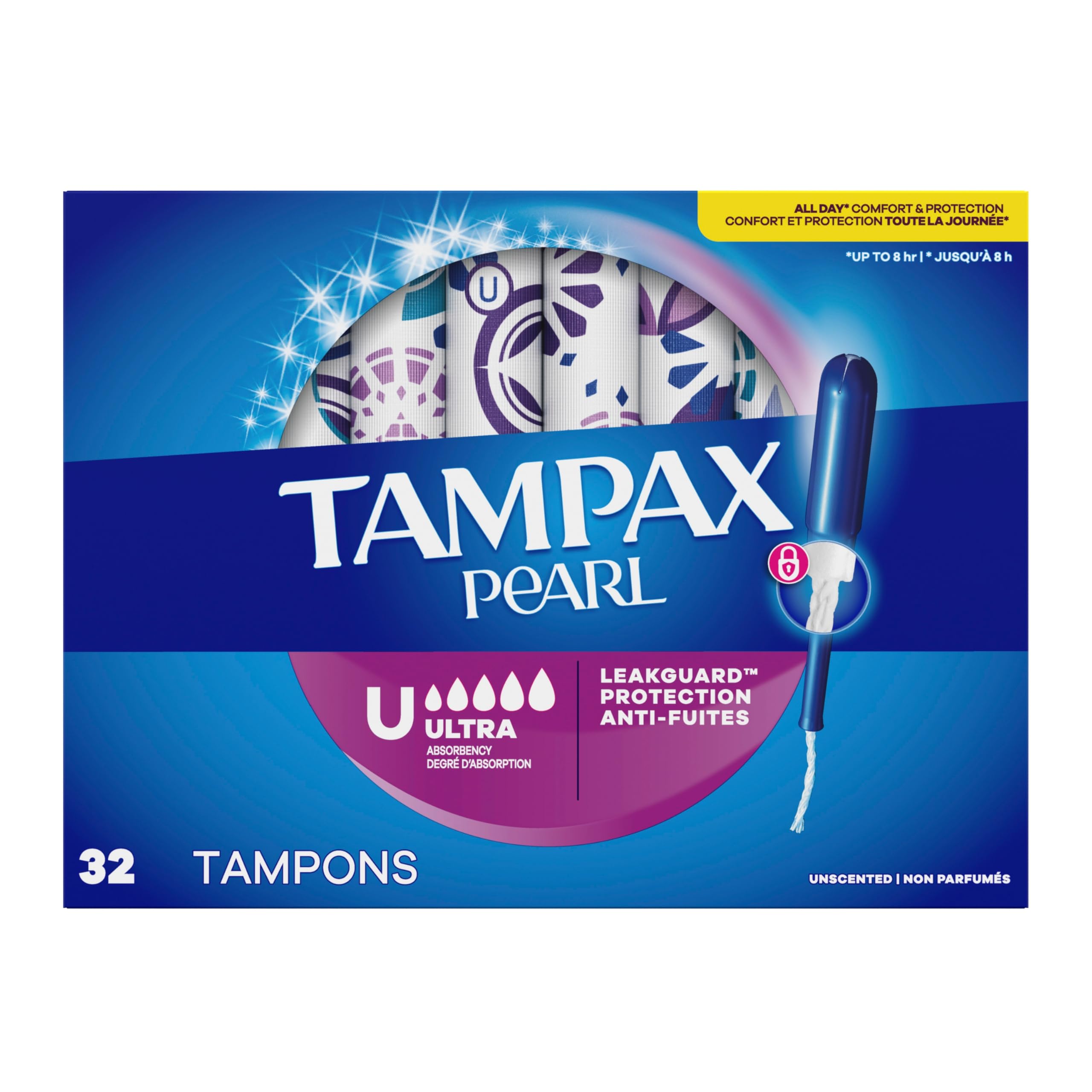 Tampax Pearl Tampons - Assorbenti ultra assorbenti, con treccia salvagoccia, inodore, 32 pezzi