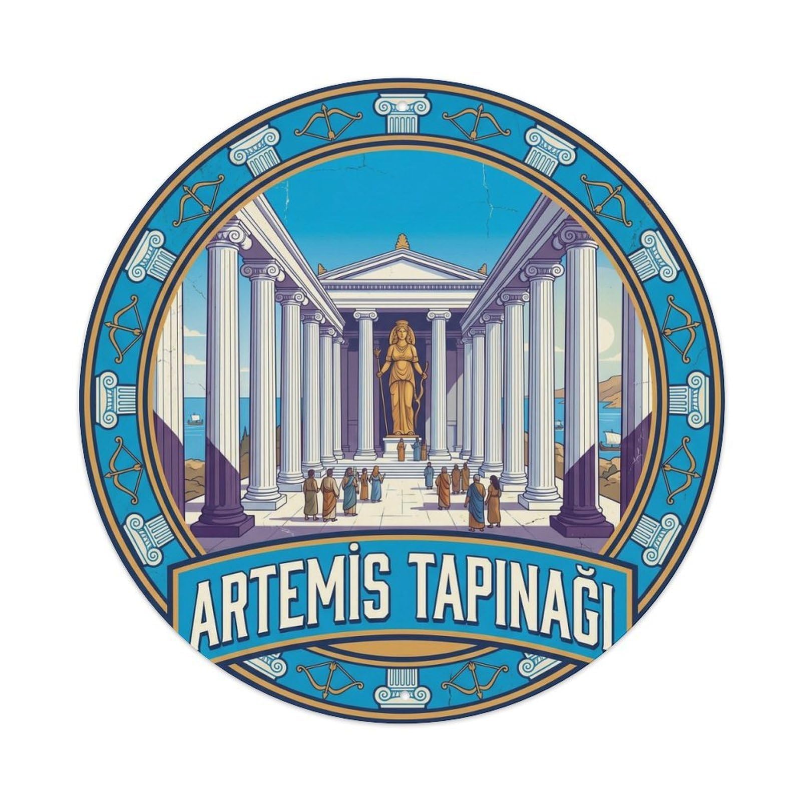 Ephesus Temple Artemis Turkey Historic Heritage Graphic Metal Tin Sign