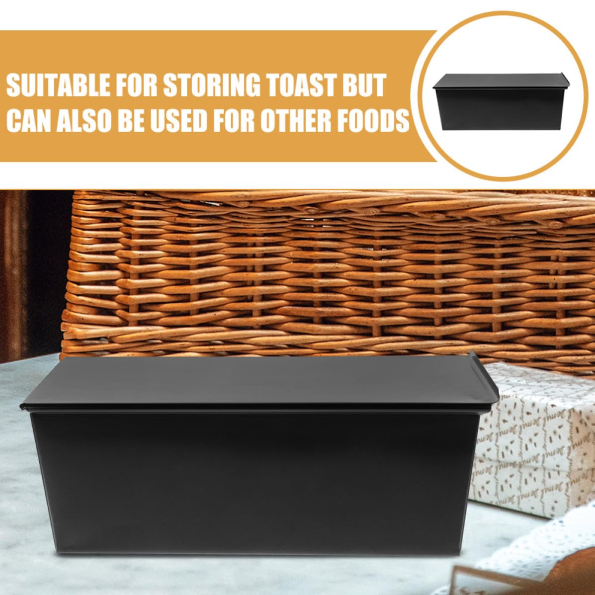 Garneck 2 Stück Schwarze Kastenform aus Eisen mit Antihaftbeschichtung und Stabilem Material Rechteckige Brotbackform für Toast und Kekse in Küche und Esszimmer