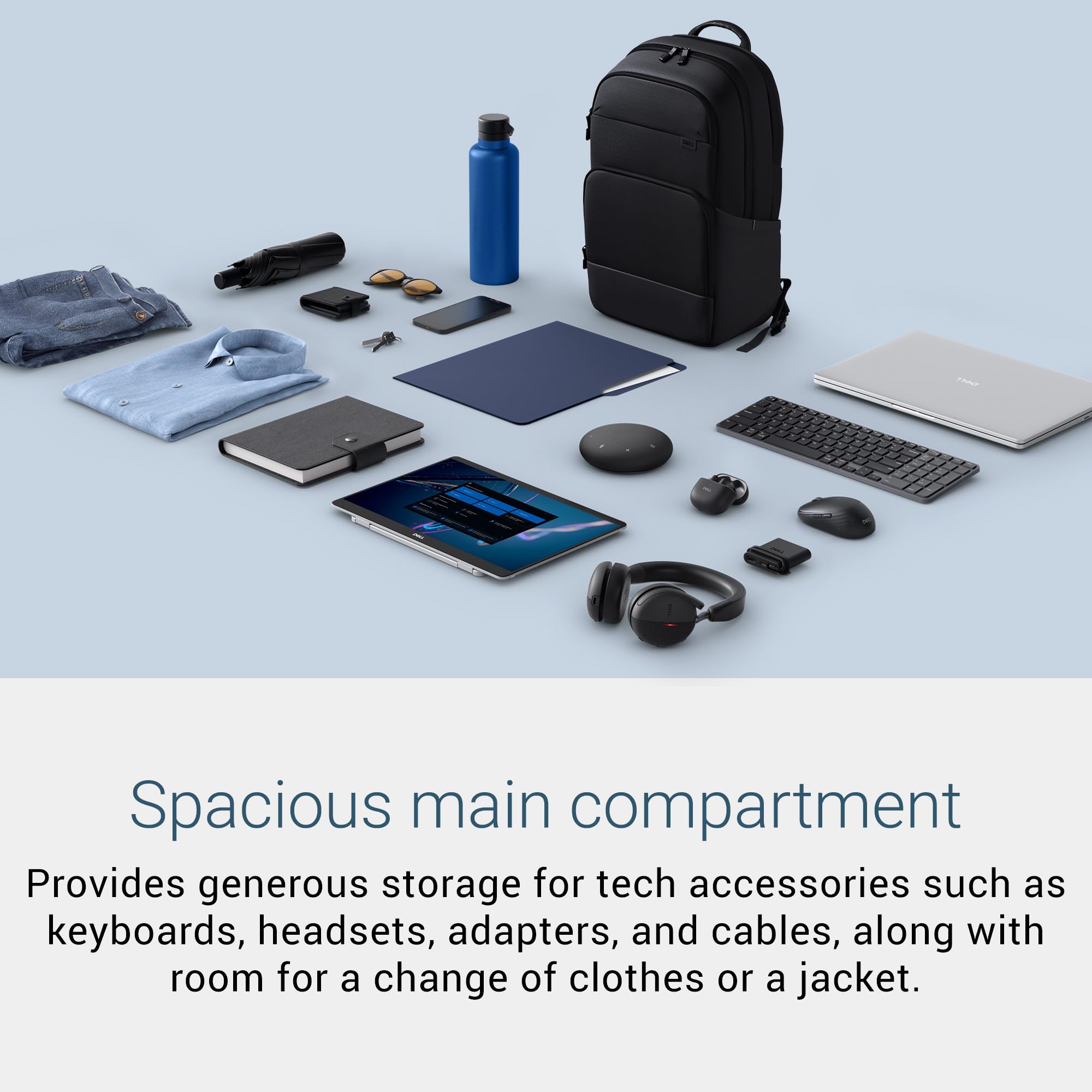 Dell EcoLoop Housse de transport (sac à dos) pour ordinateur portable de 14" à 16" – Intérieur anti-rayures, fermeture éclair imperméable, fond résistant à la saleté, anti-rayures