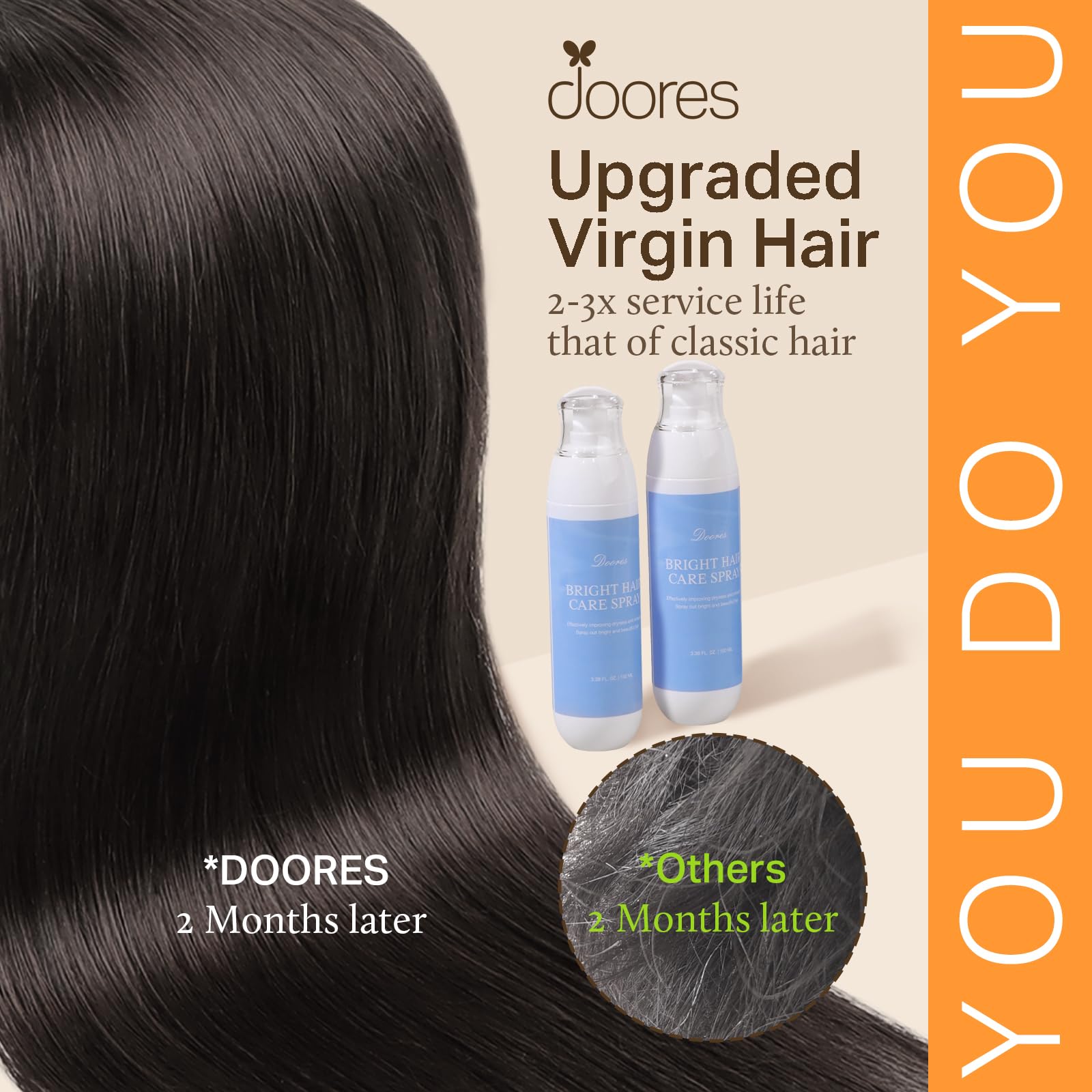 DOORES Nano Ring Hair Extensions, Dark Brown 20 Inch 50g 50s, Cold Fusion Nano Hair Extensions Real Human Hair Invisible - Image 4