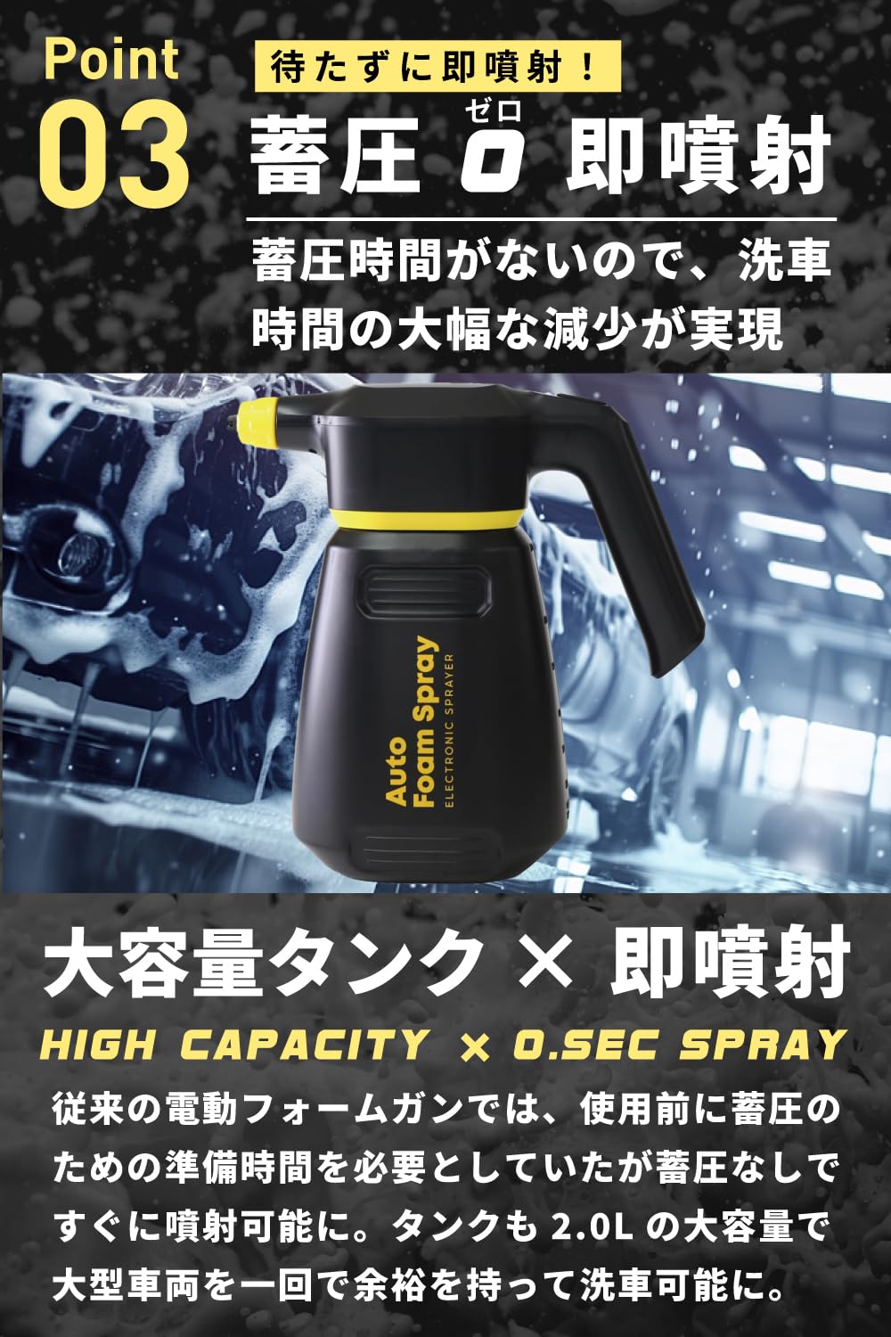 電動フォームガン 泡洗車 充電式 コードレス泡スプレー 高圧対応 2L 電動フォームガン 泡洗車 充電式 コードレス泡スプレー 高圧対応 2L