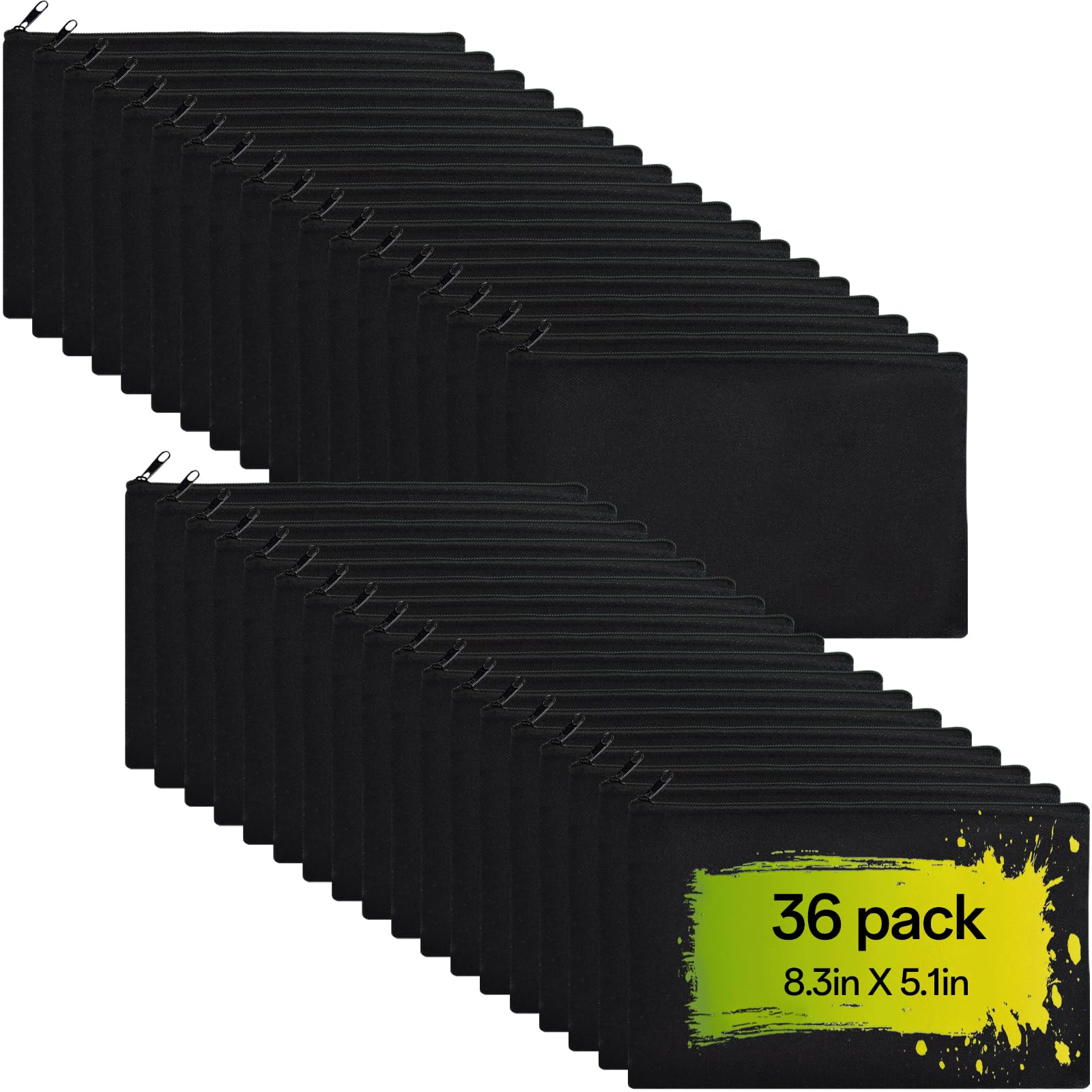 ZeeDix Canvas Pouch- Multi-purpose Cosmetic Bag with Zipper, DIY Craft Canvas Zipper Pouch Blank Makeup Bags Bulk Travel Toiletry Bag for Storage (8.3