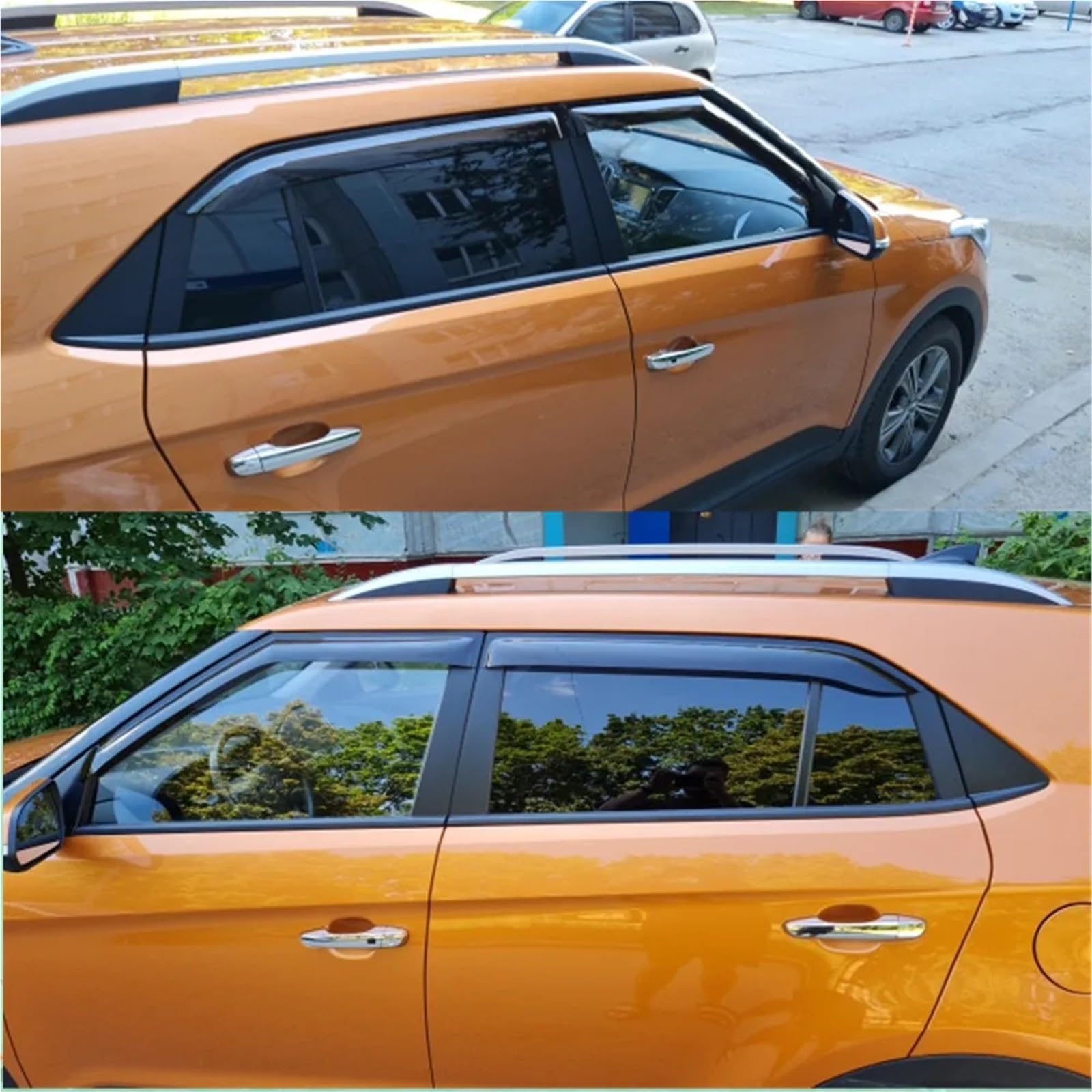 Car Wind Deflector Pasuje do samochodów Hyundai Creta IX25 2014-2019. Osłona przeciwdeszczowa,osłona przeciwwietrzna, listwa wykończeniowa szyby
