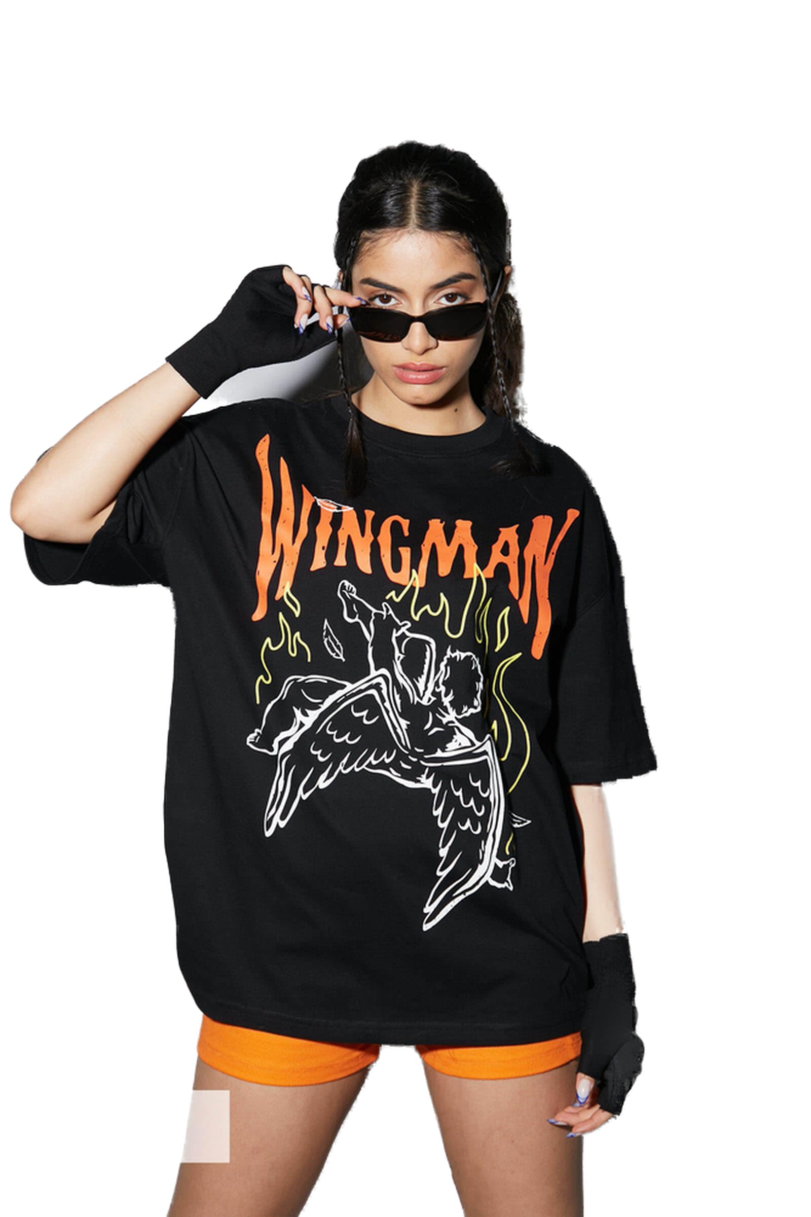 Bonkers Corner Black Wingman Tshirt Women in black