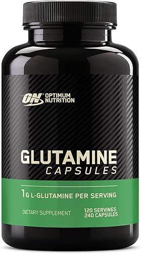 Optimum Nutrition L-Glutamina Polvo de recuperación muscular 105 onzas 0748927022834 tapas 1