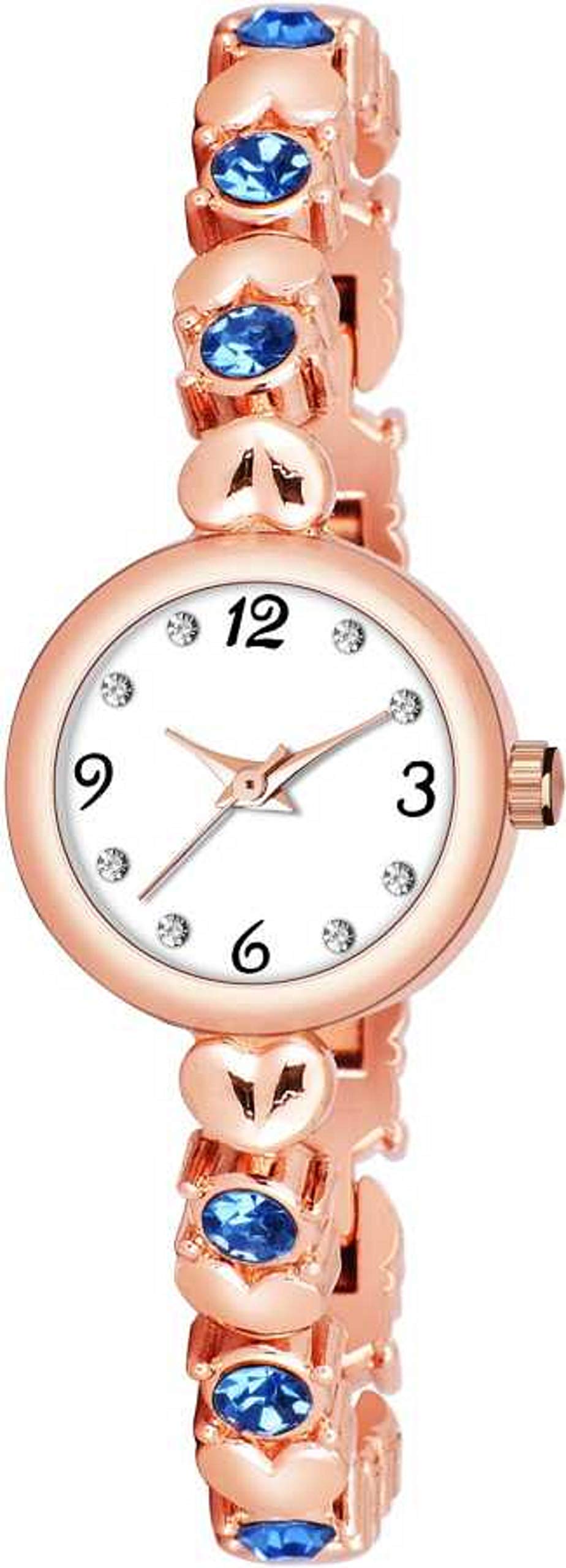 BID White Dial Rose Gold Diamond Studded Analogue Watch Girls (B08SR57QY3) Amazon Price History, Amazon Price Tracker