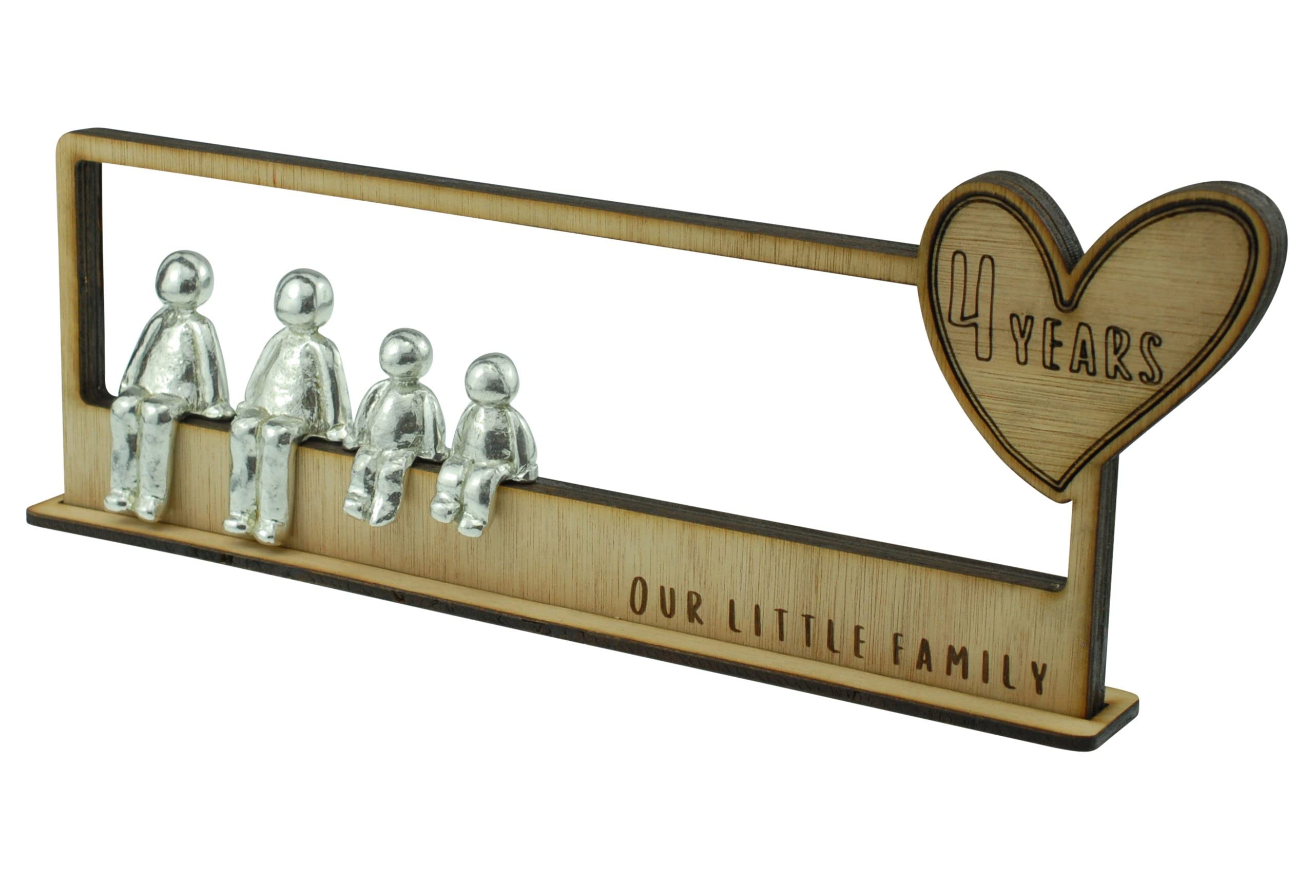 Pirantin 4 Year Our Little Family - 4th Anniversary Idea - Choose Your Own Family Combination (2 Children)