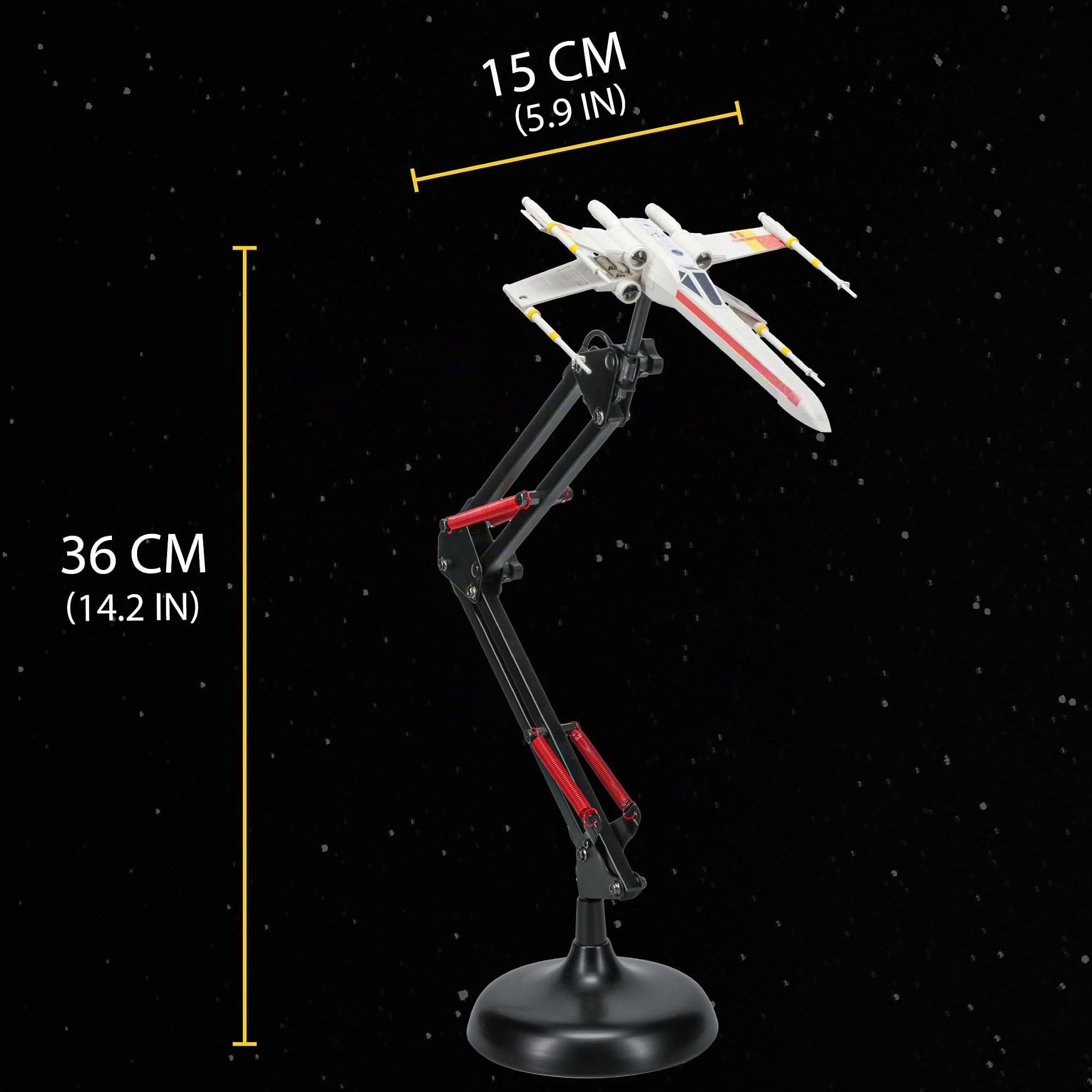 Paladone Lampe de Bureau X Wing Star Wars, 15cm (5.9") - Réplique de Vaisseau avec Éclairage LED, Alimentée par Câble USB Inclus