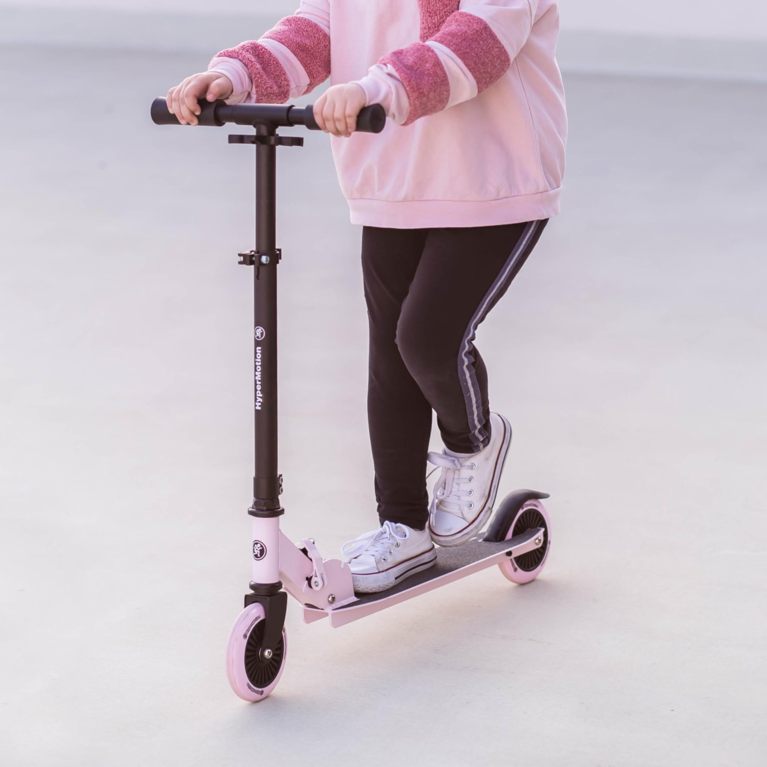 HyperMotion Patinete infantil de 3 a 8 años, patinete Willy, plegable, altura del manillar ajustable, ruedas de goma, plataforma antideslizante, capacidad de carga hasta 40 kg