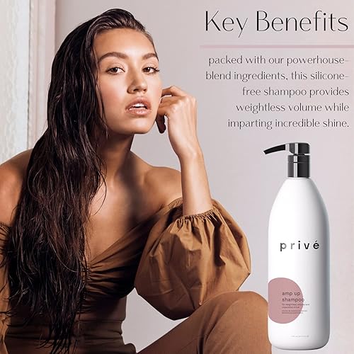 Miniatura 4 de Privé Amp Up - Champú voluminizador para cabello fino y fino, ligero, sin sulfatos para mujeres y hombres, añade cuerpo, levanta y brillo y refresca