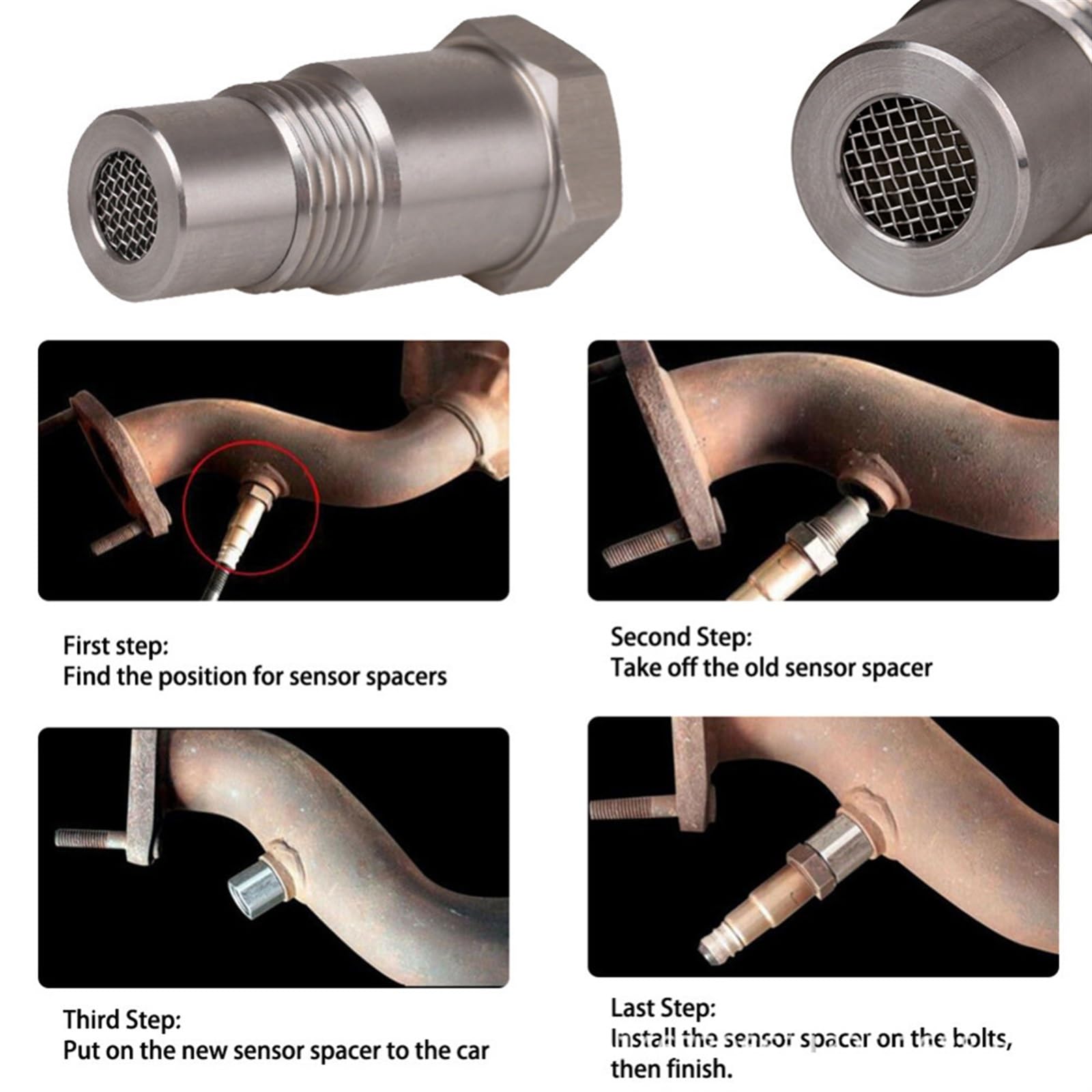 2 Pièces 32mm M18 1.5 O2 Capteur D'oxygène Extender Extension Entretoise Bouchons Adaptateur Argent 88621464