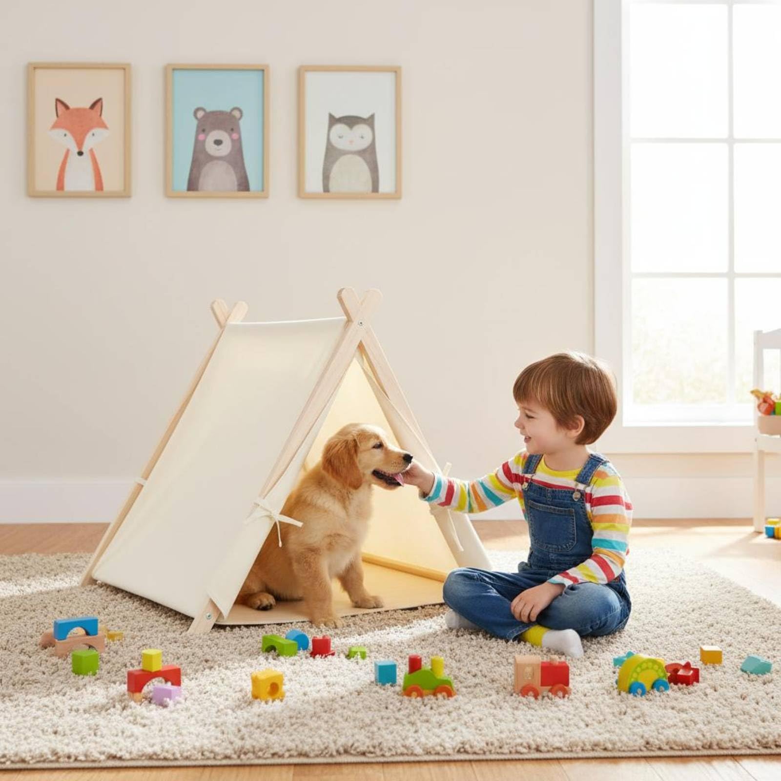 Portable Shelter Tenda Letto per Gatto Cuccia Rifugio Casetta Chiuso in Oxford 600D con Struttura in Legno Facile da Piegare E con Rivestimento Lavabile Adatto per Casa Salotto Camera da Letto