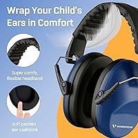 Vista 4 de Vanderfields Kids Ear Protection Earmuffs - Noise Cancelling Headphones for Kids, Autism, Toddler, Children