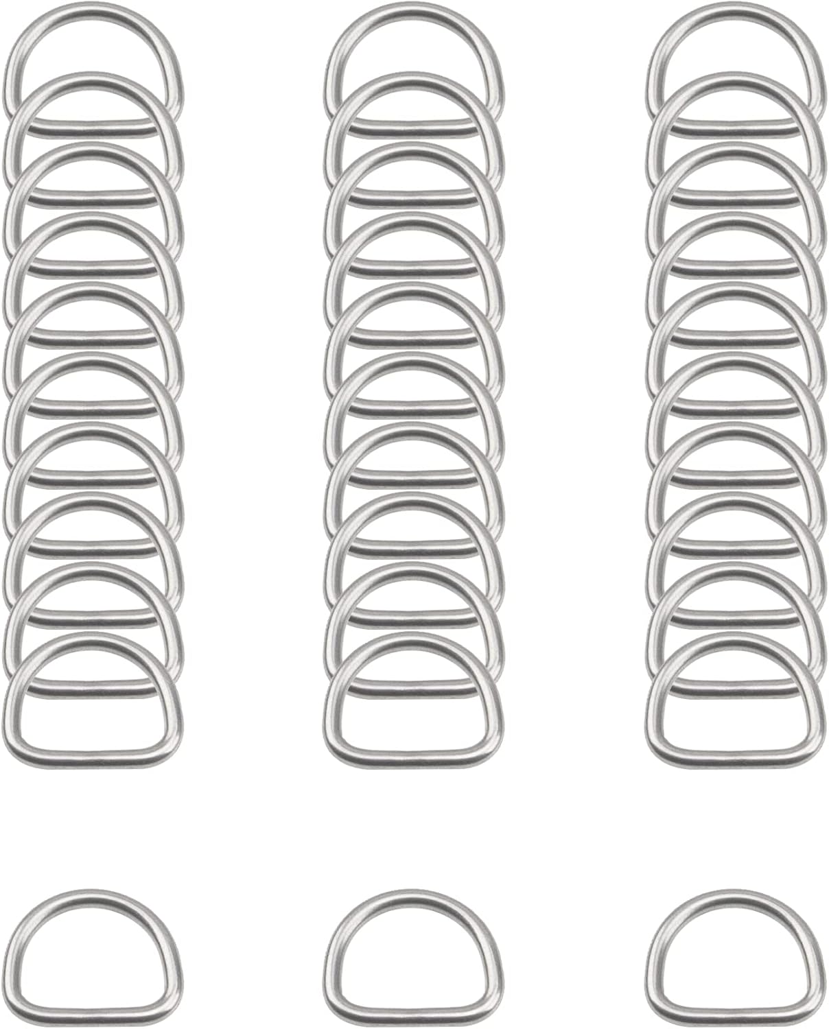 30Pcs 304 Stainless Steel Welded Heavy D-Rings for Hand DIY Accessories Hardware Bags Ring Dog Leashes Dee Ring (1/2inch) - Image 4