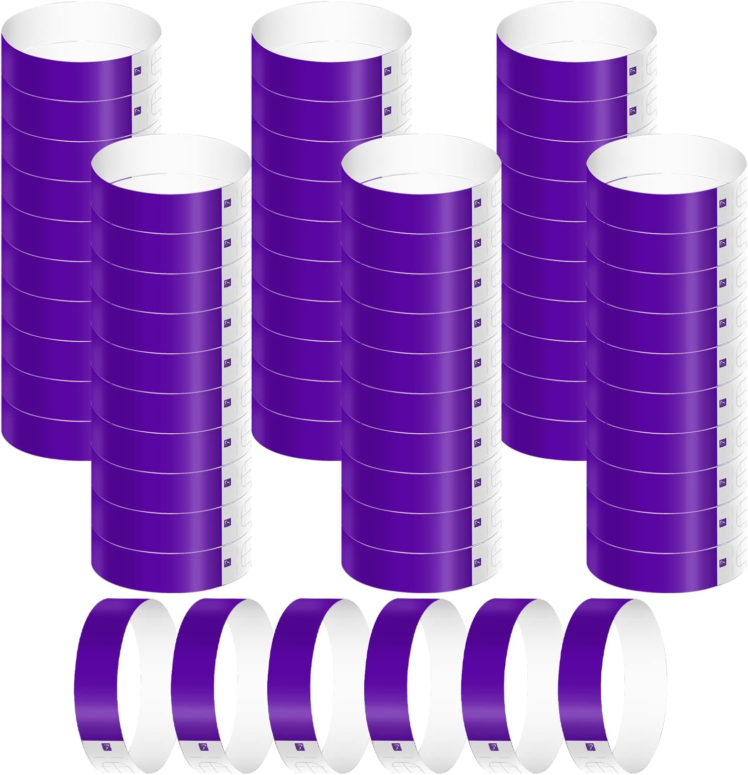 KINBOM 600pcs Neon Wristbands, Waterproof Paper Wristbands Paper Bracelets for Events Colorful Wrist Party Bands Entrance Wristbands for Music Festival Concert Contest (Purple)