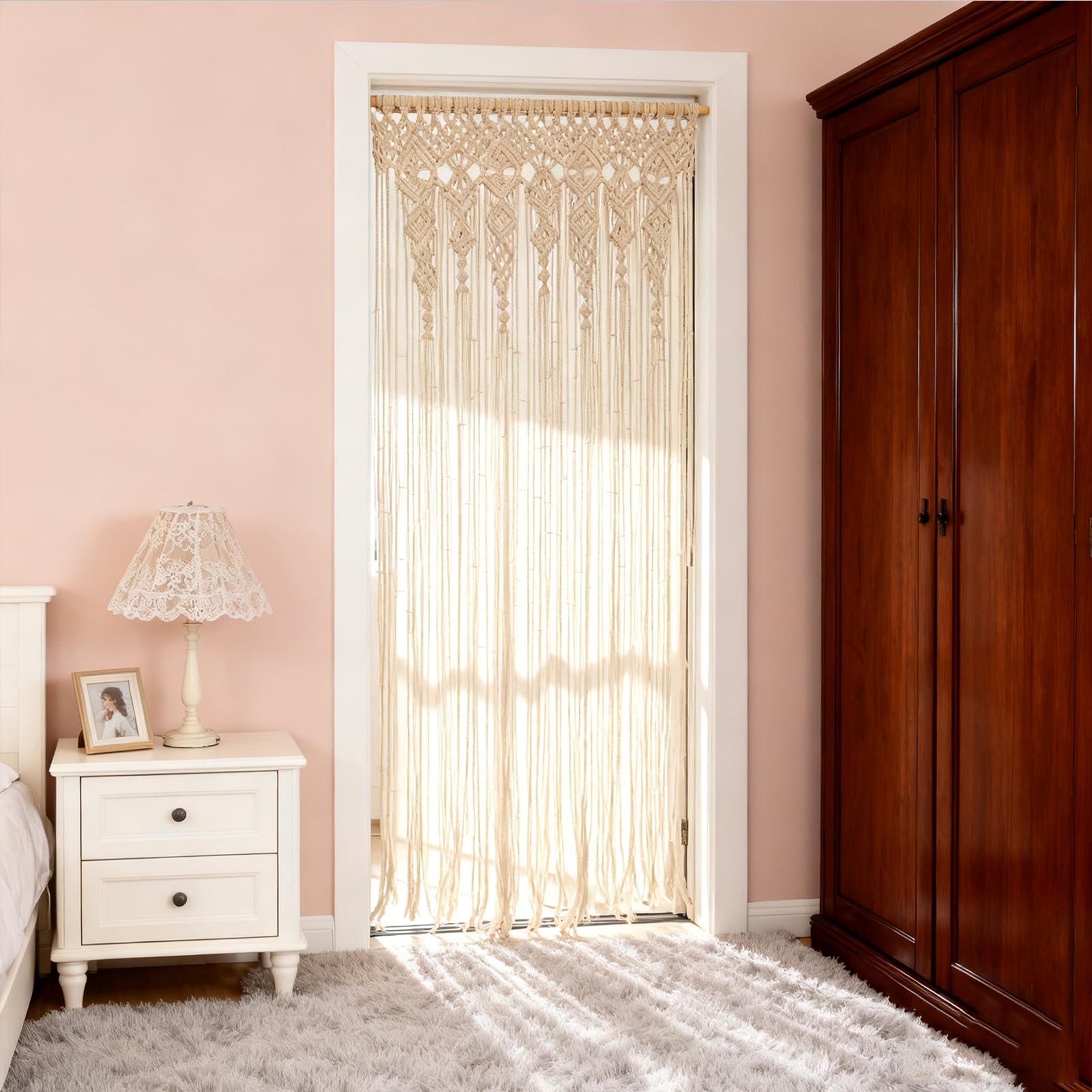 Boho-Türvorhang,Makramee Wandbehang Vorhang,Raumteiler Vorhänge,Wandteppich Böhmische Wanddeko Wandteppich Türvorhang für Wohnzimmer Schlafzimmer Hochzeit Wohnung Dekoration (stil-2 90*180cm)