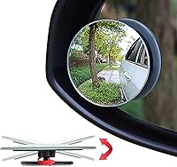 Ampper 2" HD Frameless Blind Spot Mirrors for Cars, Trucks & SUVs - Convex Wide Angle, 360° Adjustable, Easy Stick-On Pack of 2