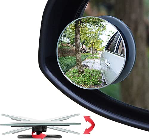 Ampper Blind Spot Mirror, 2" Round HD Glass Frameless Convex