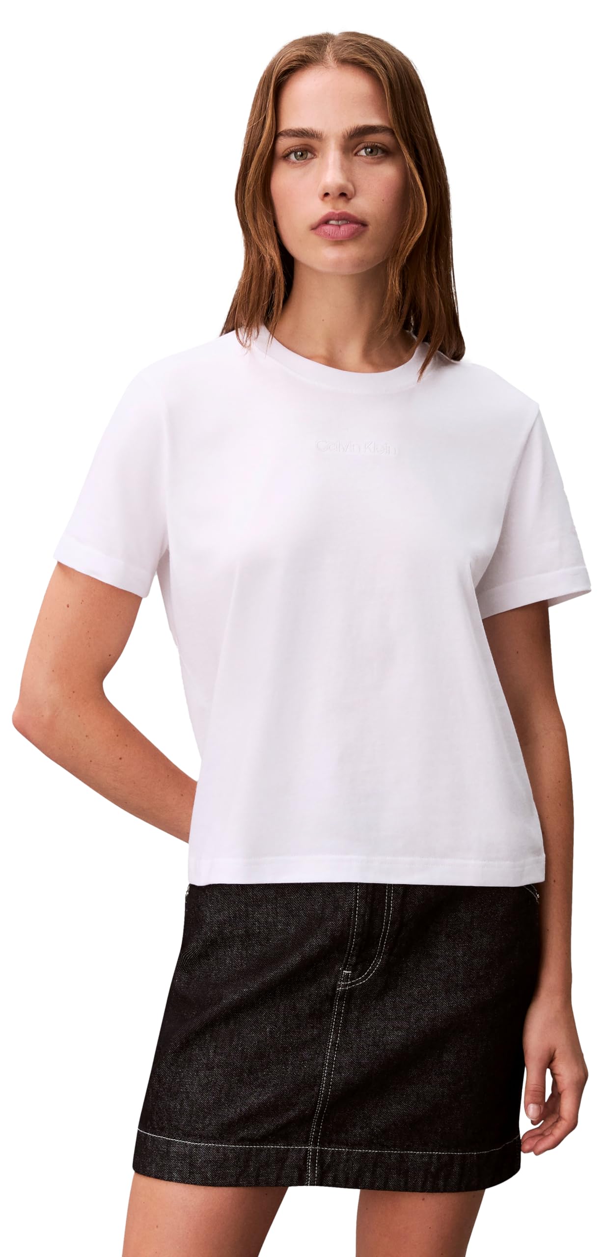 Calvin Klein Women's Archive Short Sleeve Classic 20S Jersey Logo Graphic Tee
