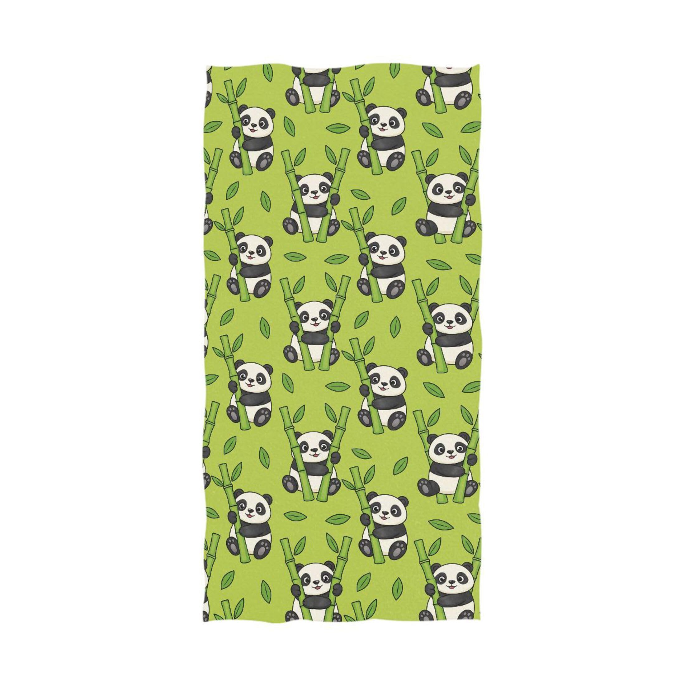 Kutsu Panda Bath Towel, Highly Absorbent Cotton Soft Bath Hand Towel for Bathroom Kitchen Hotel Spa, 64 x 32 In