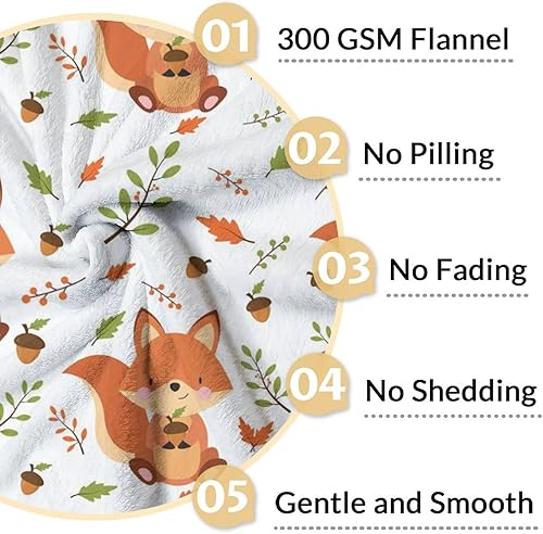 Miniatura 16 de Manta de zorro personalizada con nombre para niñas y niños, suave, mullida y acogedora, manta tamaño regazo de 30 x 40 pulgadas, para sofá, oficina