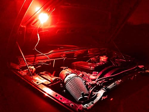 Miniatura 5 de iJDMTOY Bombillas de repuesto Super Red Accent Look 12-SMD compatibles con Dodge RAM, Charger Jeep Wrangler, Grand Cherokee, etc. Montaje de lámpara