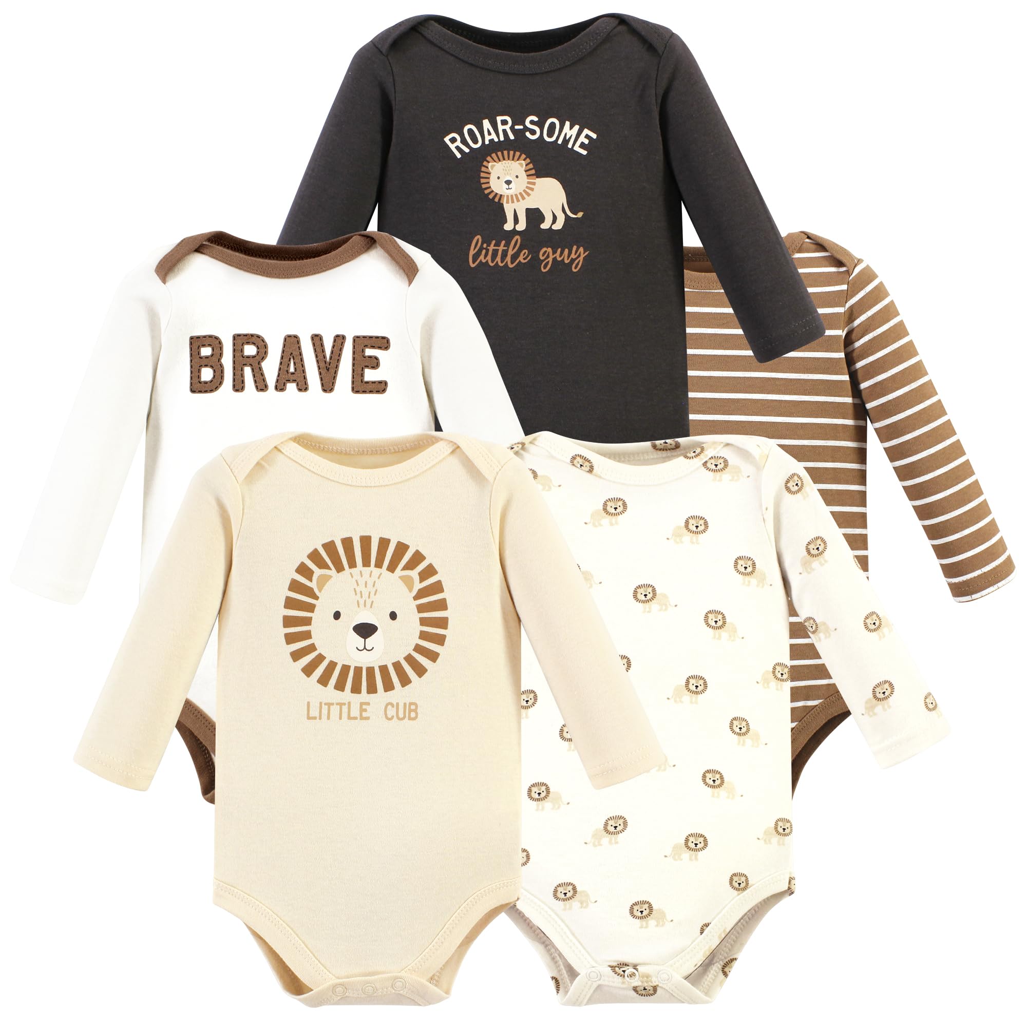 Hudson Baby baby-boys Cotton Long-sleeve Bodysuits 5-pack
