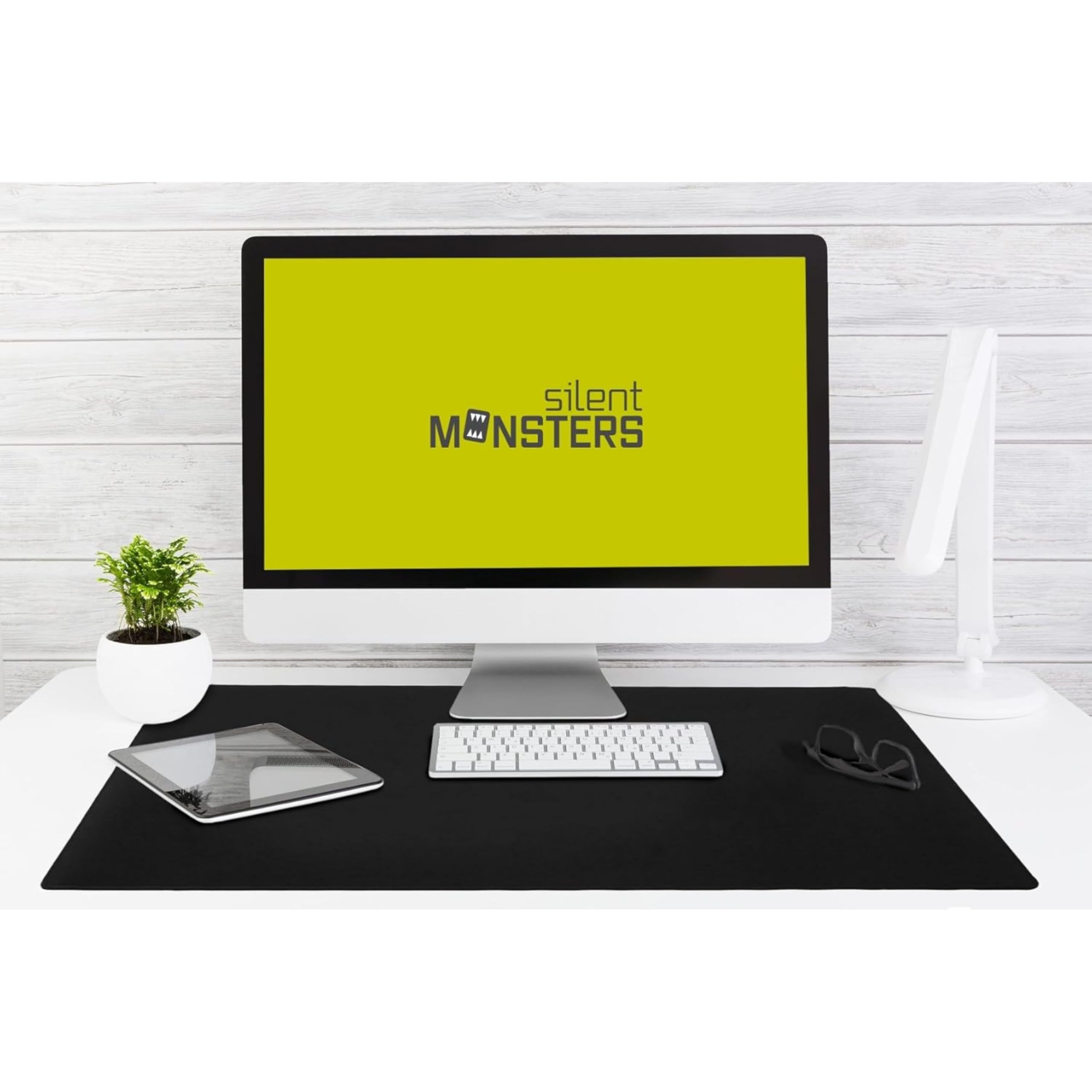 Silent Monsters Mauspad XXXL 900 x 600 mm großes Mousepad - Groß Schwarz - Vernähter Rand, rutschfest & leise, Gaming Büro Office Homeoffice - Tastatur XXL - 90 x 60 cm Mouse Pad Mat alle Maus Arten