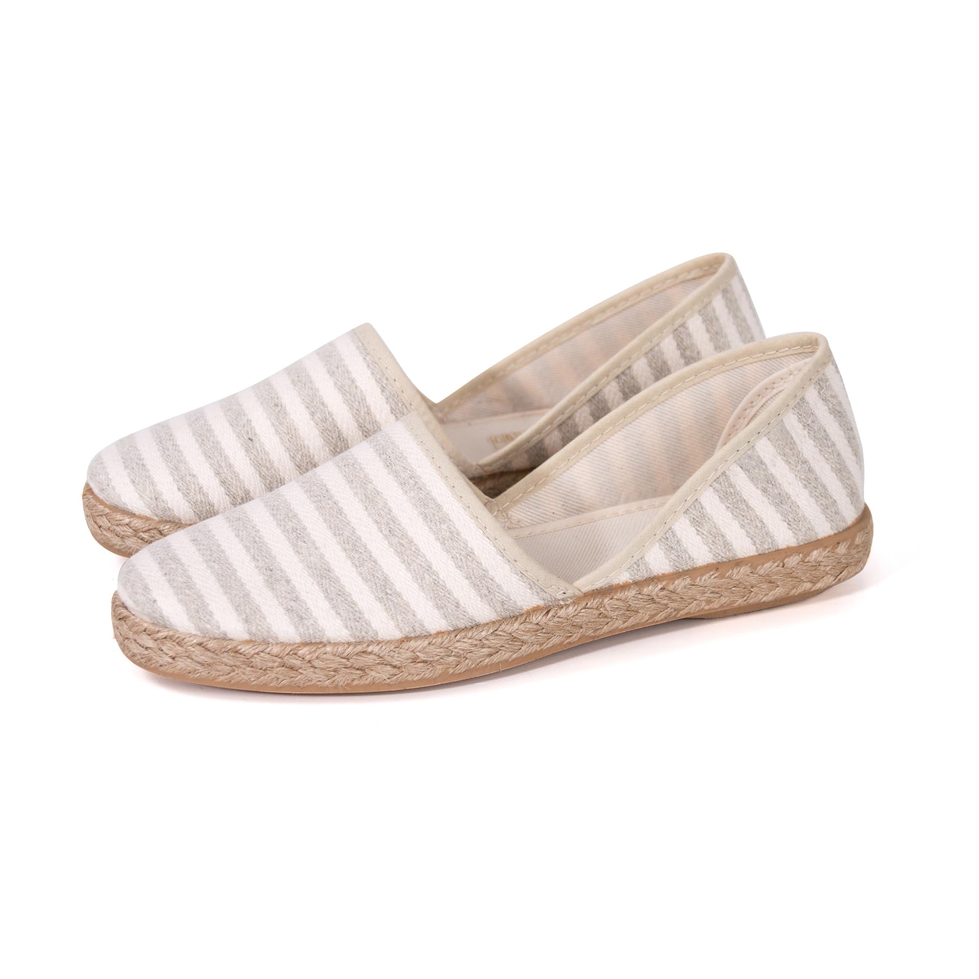 JOMIX Alpargatas Mujer Planas Fabricadas en España Zapatillas Esparto Mujer con Estampado de Rayas