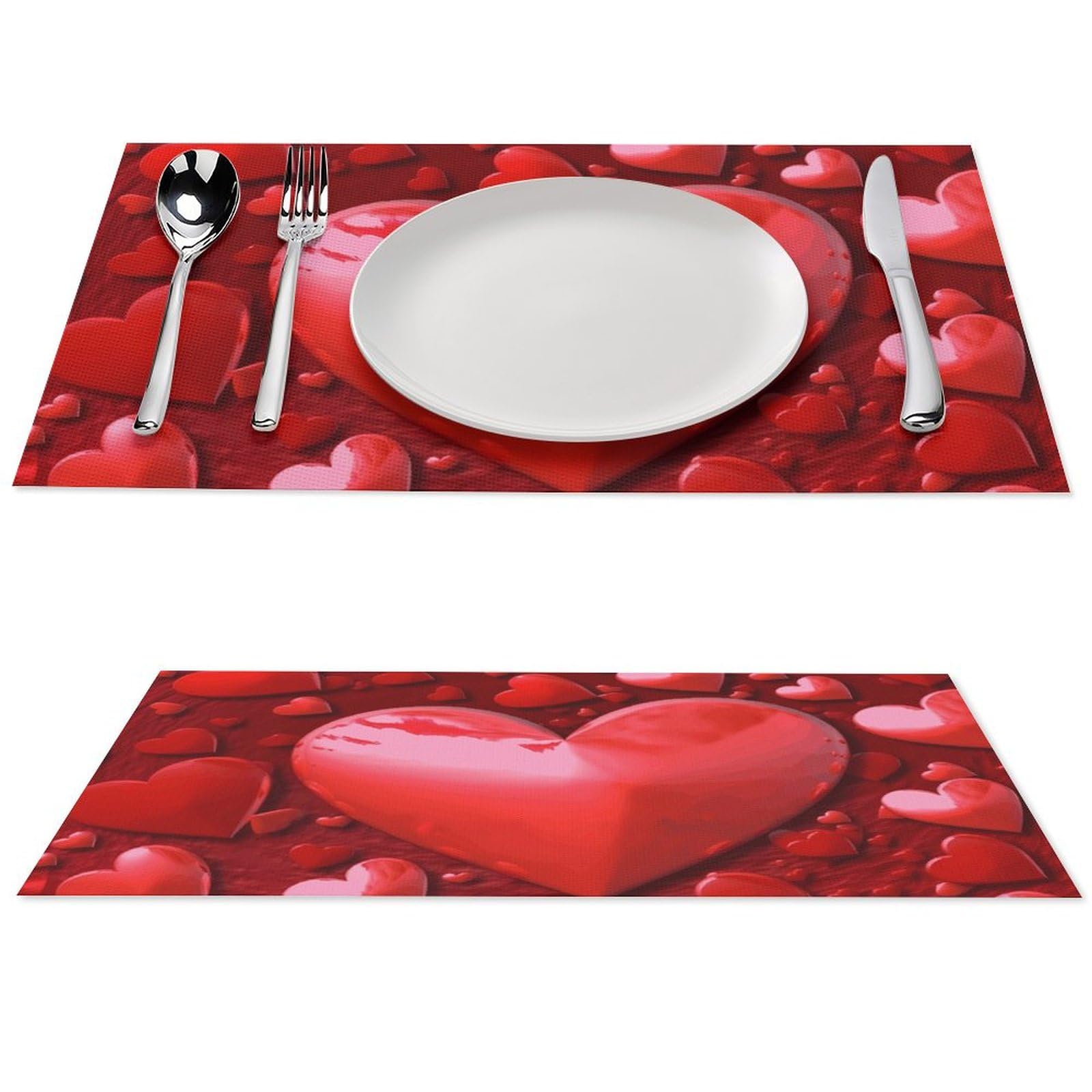 Sets de table cœurs rouges antidérapants pour protéger votre cuisine