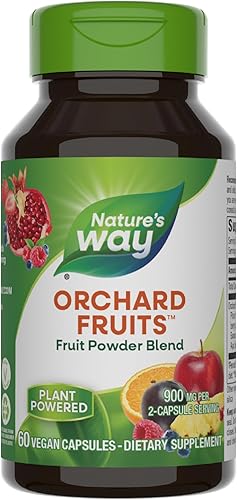 Miniatura 1 de Nature's Way Frutas de huerto, mezcla de polvo de frutas, contiene 12 frutas diferentes, 900 mg por porción de 2 cápsulas, 60 cápsulas (el embalaje
