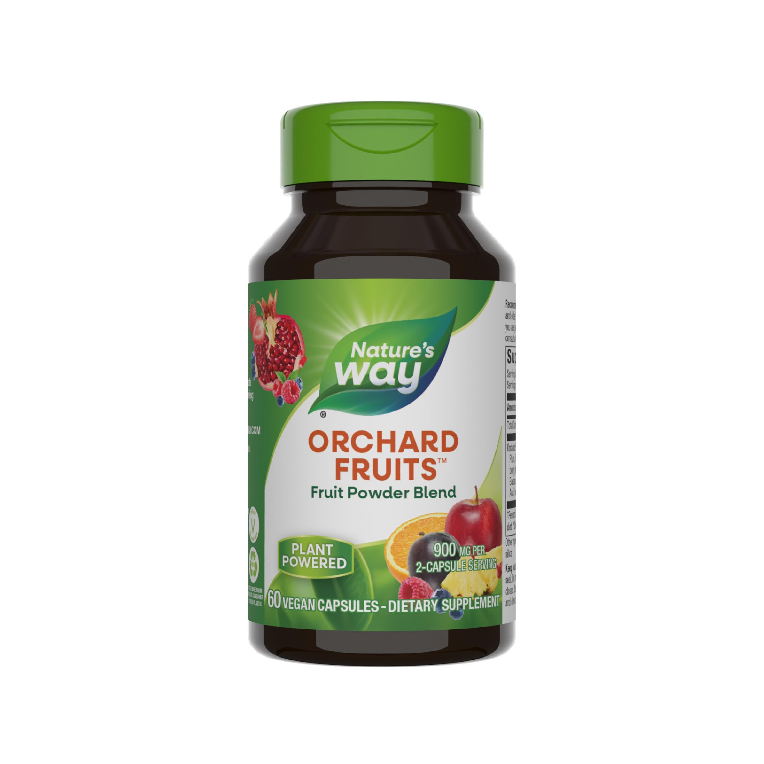 Nature's WayOrchard Fruits, Fruit Powder Blend, Contains 12 Different Fruits, 900mg Per 2-Capsule Serving, 60 Capsules (Packaging May Vary)