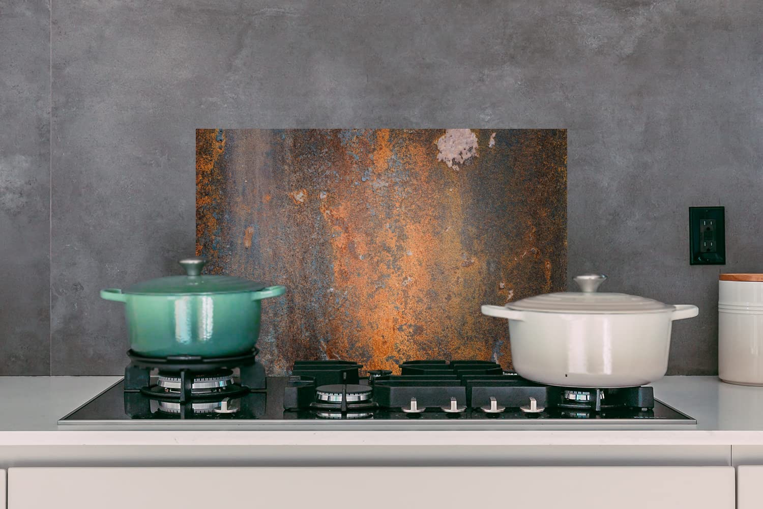 Credence Acier - Vintage - Rouille Fond de hotte 60x40 cm Credence aluminium Plaque inox de cuisine