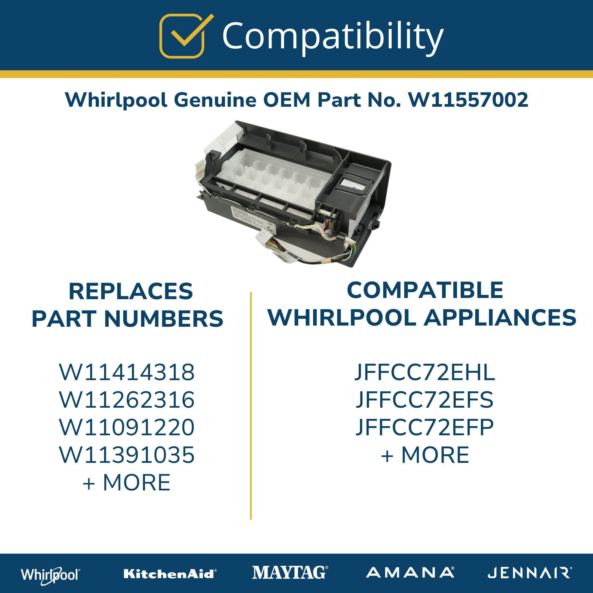 Amazon.com: Whirlpool W11557002 Genuine OEM Refrigerator Ice Maker