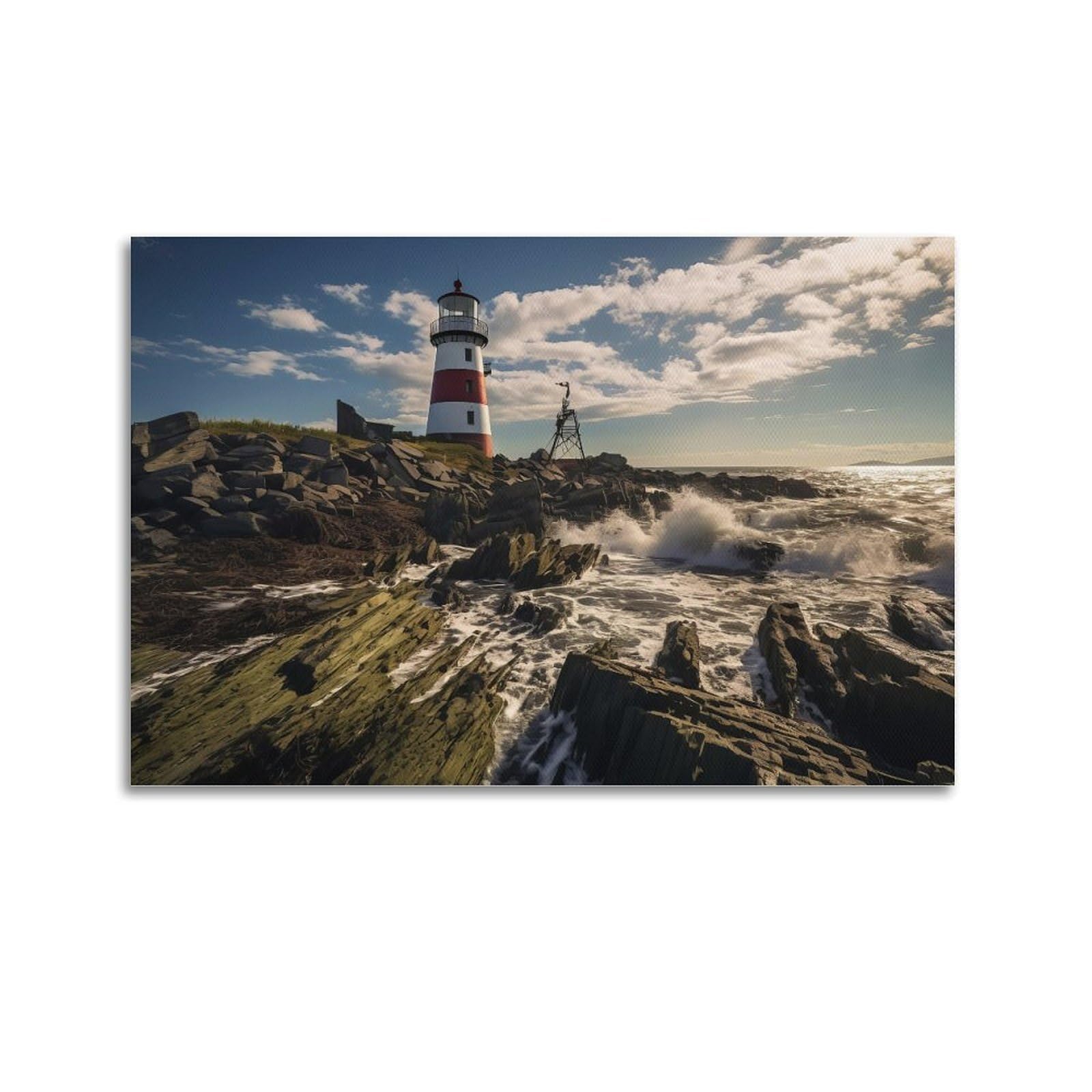 CXHJCA Lighthouse Poster Celestial Compass Poster Decorative Painting Canvas Wall Posters And Art Picture Print Modern Family Bedroom Decor Posters 24x36inch(60x90cm)
