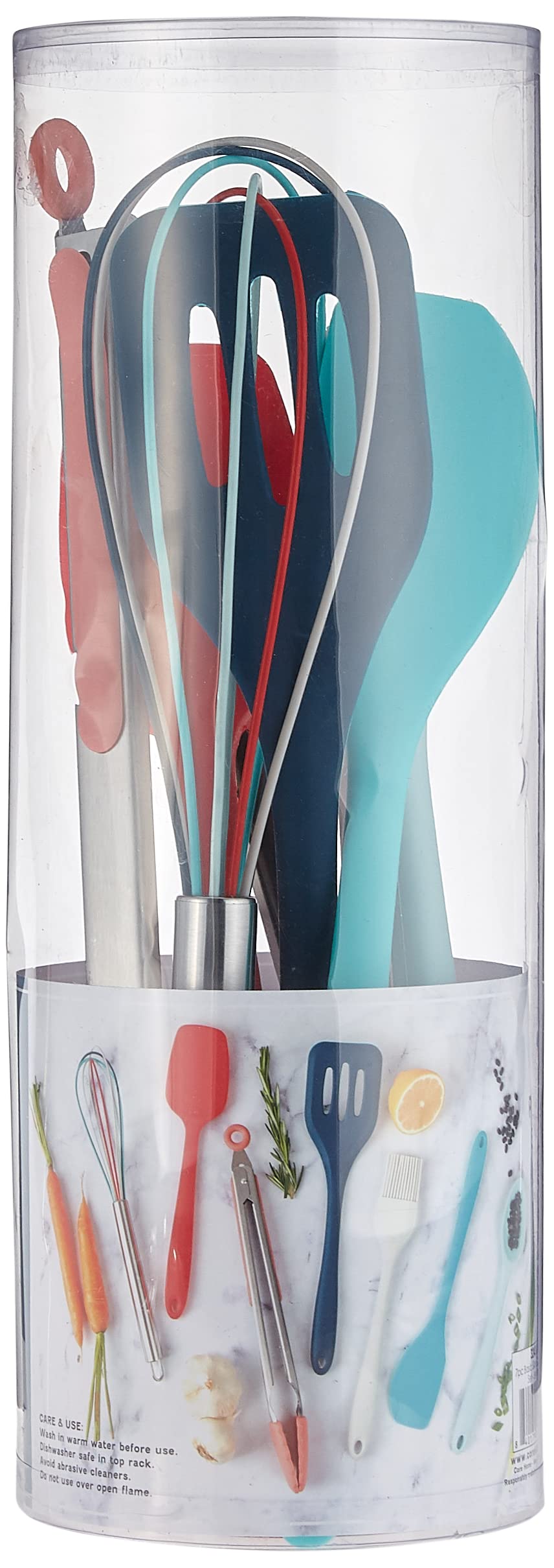 Core KitchenSeattle Basic Silicone Utensils 7-Pieces Set, Multicolor