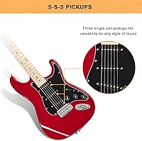 Vista 30 de GLARRY Full Size Electric Guitar for Music Lover Beginner with 20W Amp and Accessories Pack Guitar Bag (White)
