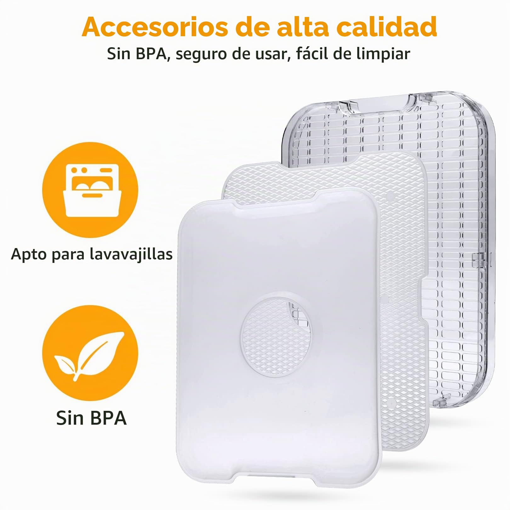 Deshidratador MEYKEY de acero inoxidable, deshidratador con 8 compartimentos 400W, secador para frutas, carnes y hierbas con hojas deshidratantes de silicona antiadherentes, 30-70°C, temporizador 72h