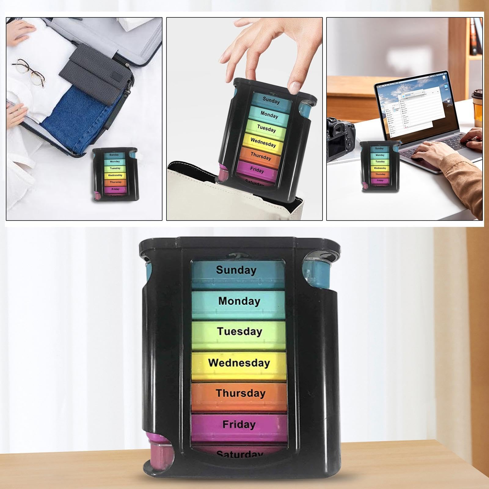 Portapillole da viaggio organizer settimanale per pillole scatola portatile carina dispenser medicinali