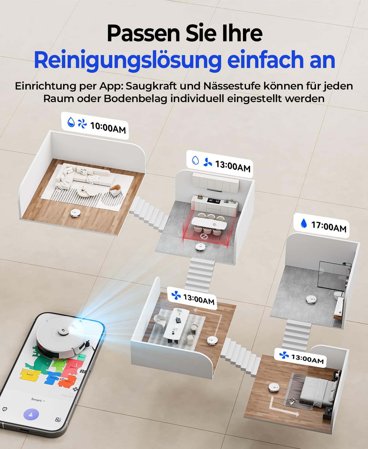 R11 Saugroboter mit Wischfunktion mit Kartenmapping, 20000Pa, Selbstentleerungsstation 120 Tage, Autoladender Staubsauger Roboter für Teppiche/Böden/Tierhaare