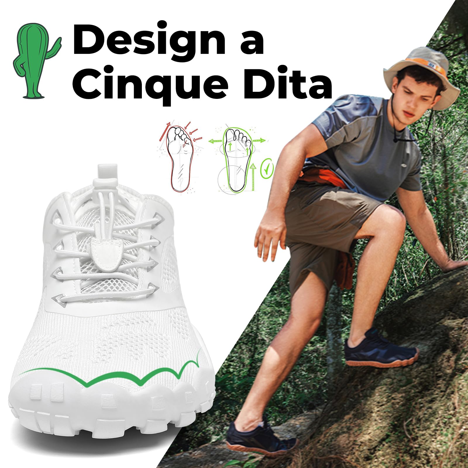 SAGUARO Scarpe Barefoot Shoes Minimaliste Scarpe da Trail Running Uomo Donna Gr.36-48