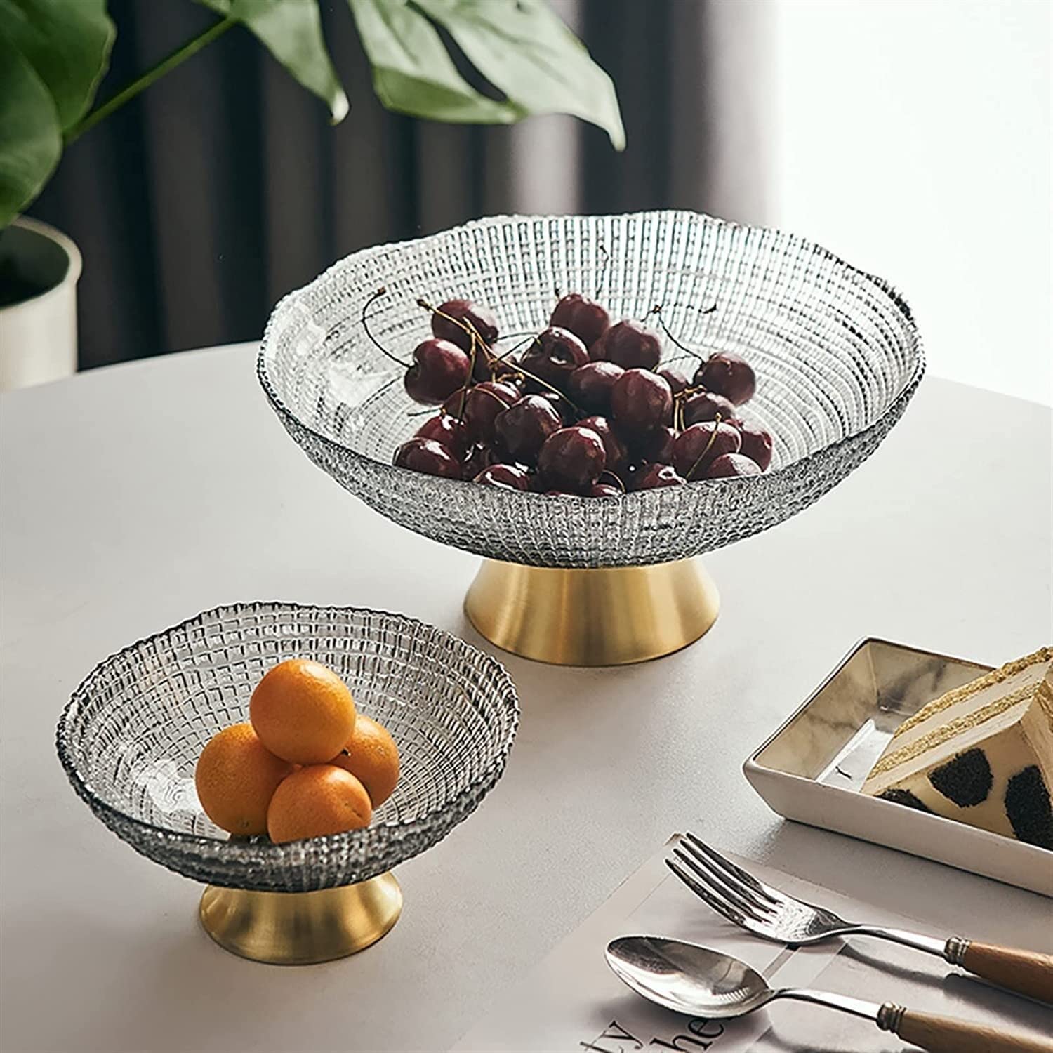 Kosz na Owoce Patera na Owoce Miska na Owoce Szklany Talerz Na Owoce Płytki Talerz Sypialnia Salon Miska Na Owoce Home Decor Miska Koszyk na Owoce(G,14.8 * 7.3cm)