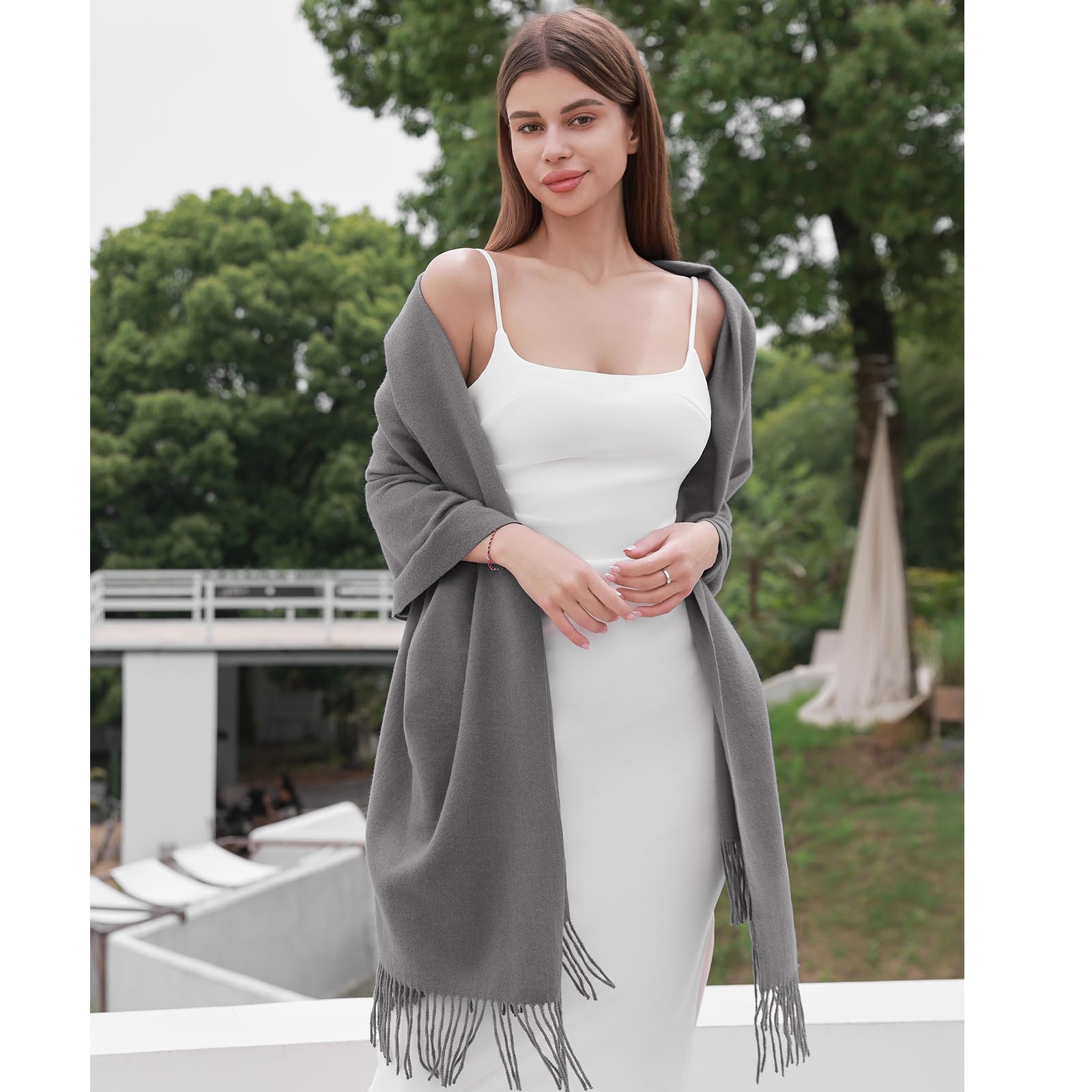 RIIQIICHY Sciarpa Donna Invernale Pashmina Scialle Caldo Stola Elegante per Abito da Sposa Cerimonia Donna