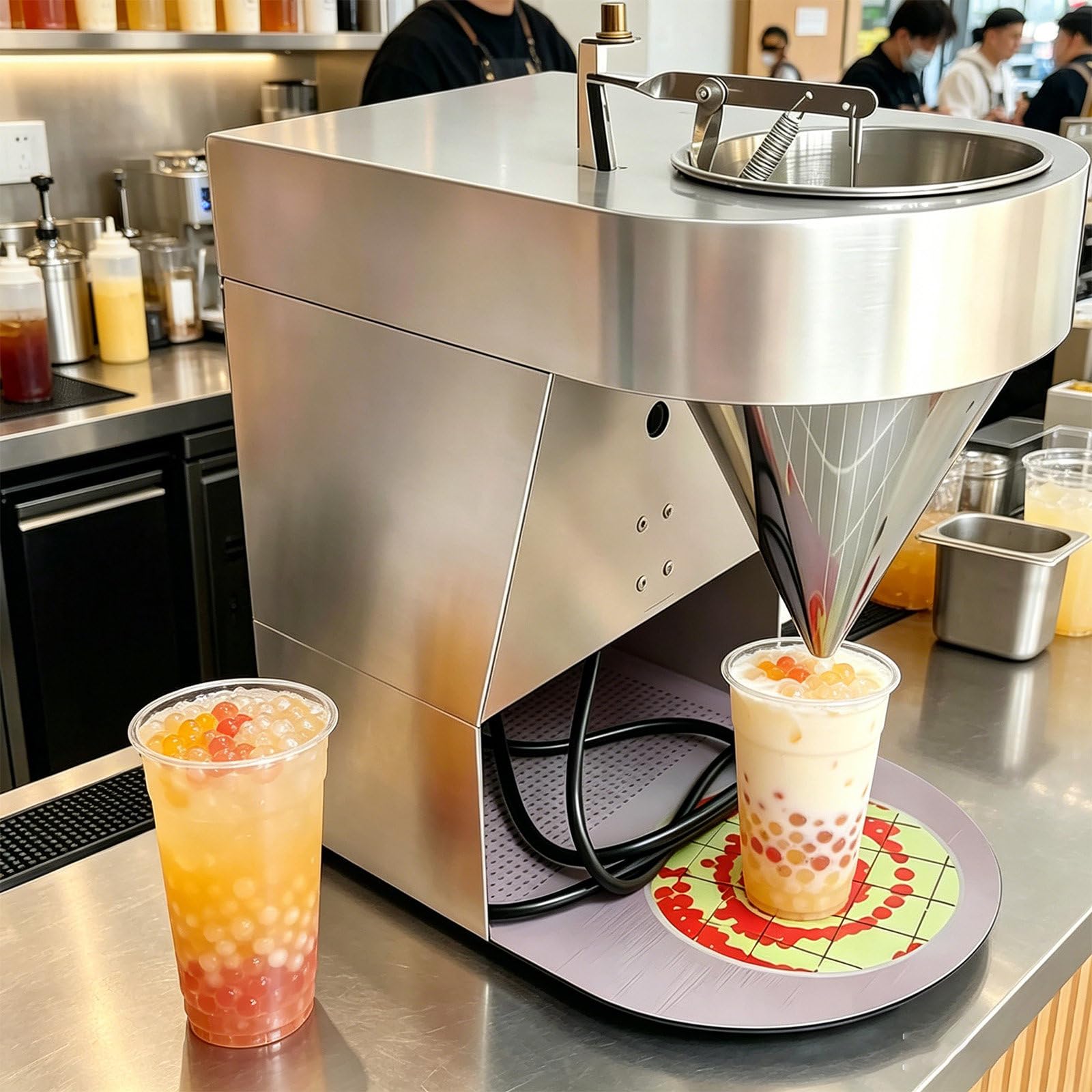 SOTIKARERY Boba Cup Machine, Popping Boba Maker with Adjustable Speed & Size, Use Fresh Juice or Concentrate,50kg/h High Output Create Bursting Boba for Bubble Tea, Slushies, Fruit Floats